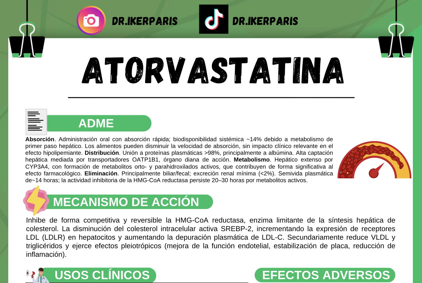 Paquete Flashcards Estatinas, Ezetimibe, Fibratos