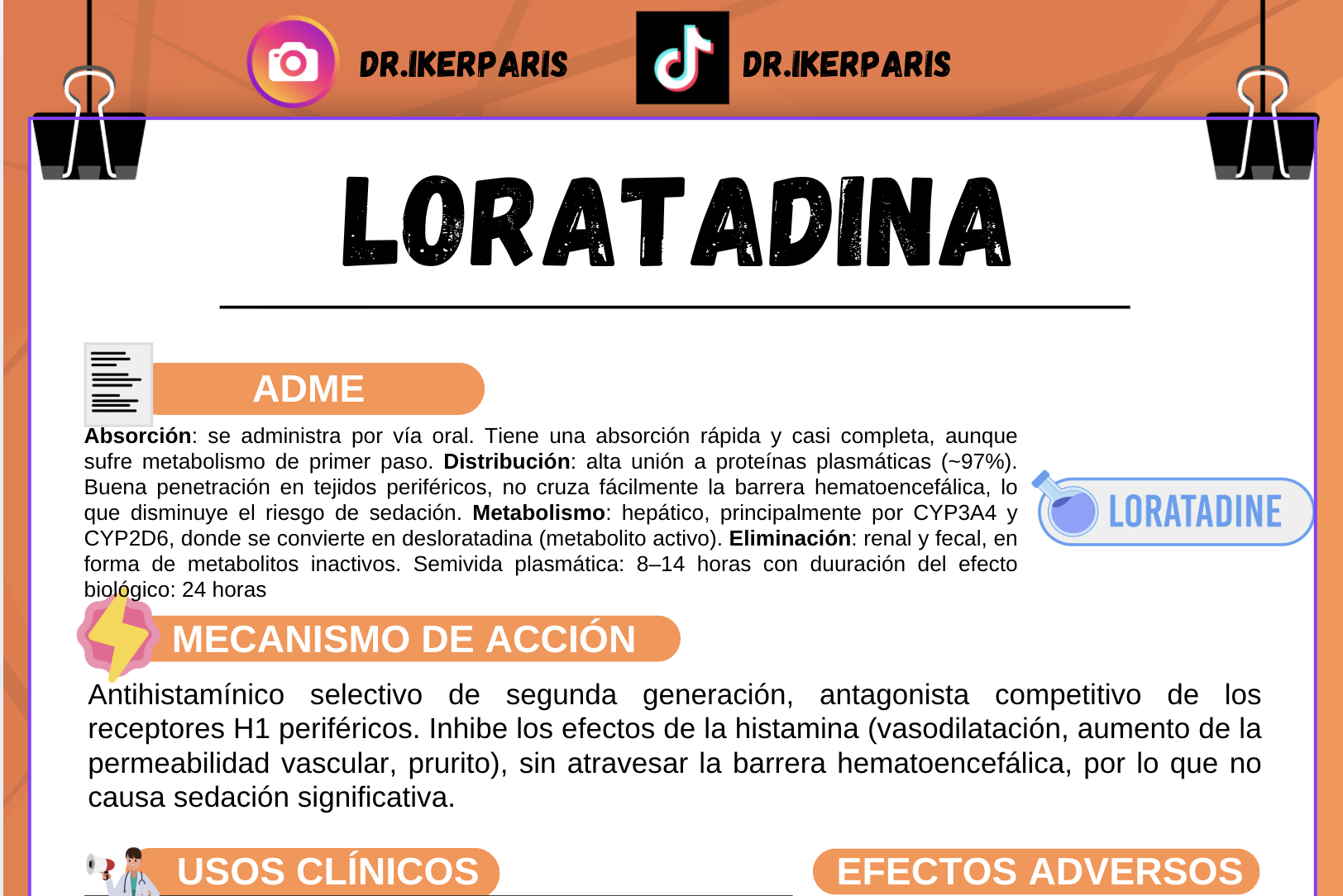 Paquete Flashcards Antihistamínicos