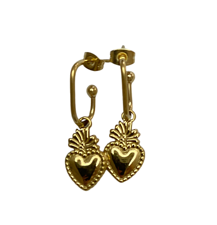 Boucles d'oreilles bébé coeur