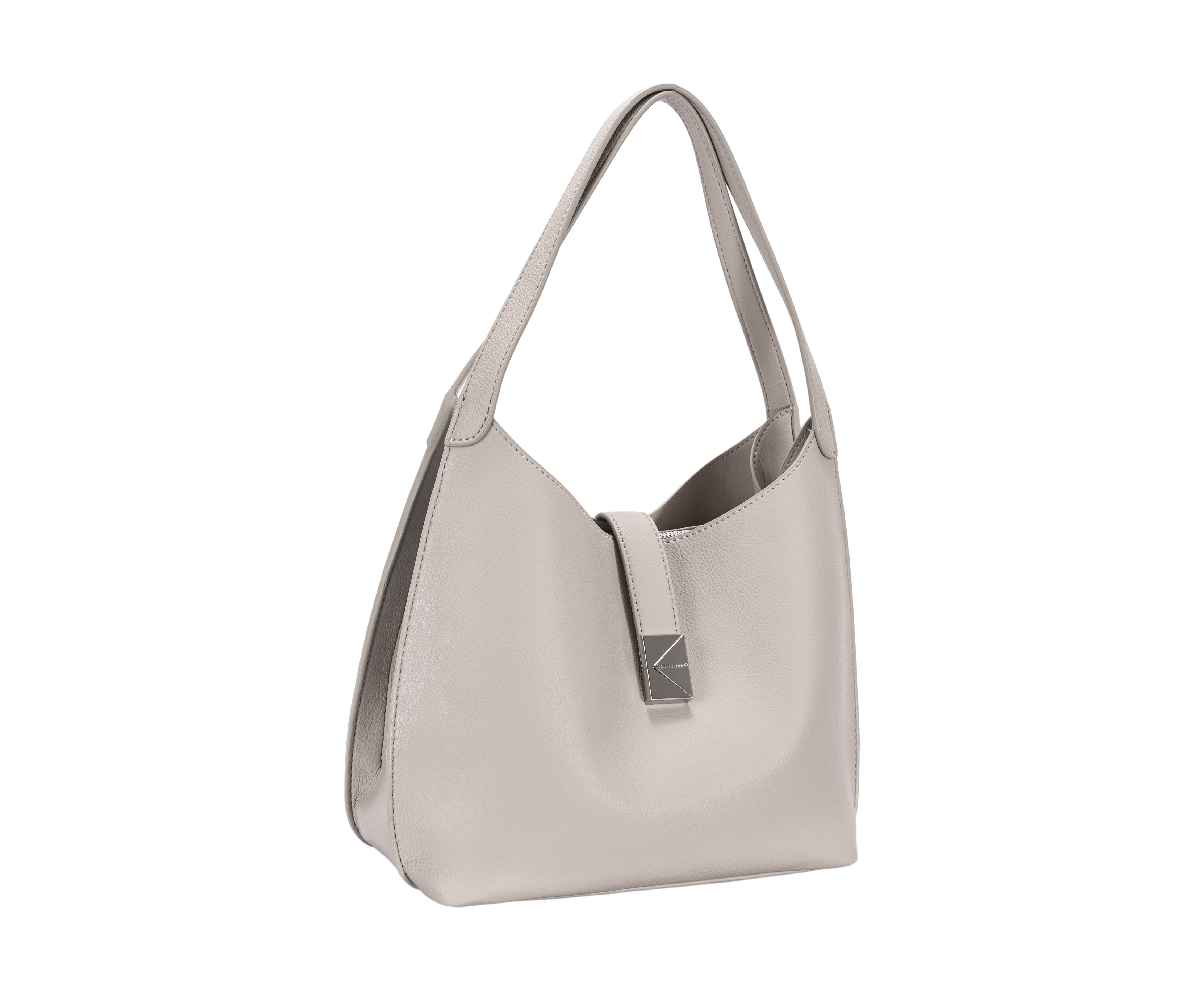 Sac à main cuir gris DAVID JONES