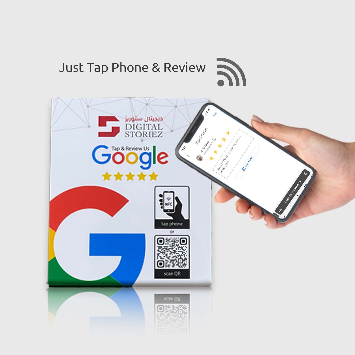 Digital Google Review NFC Table Stand customisable