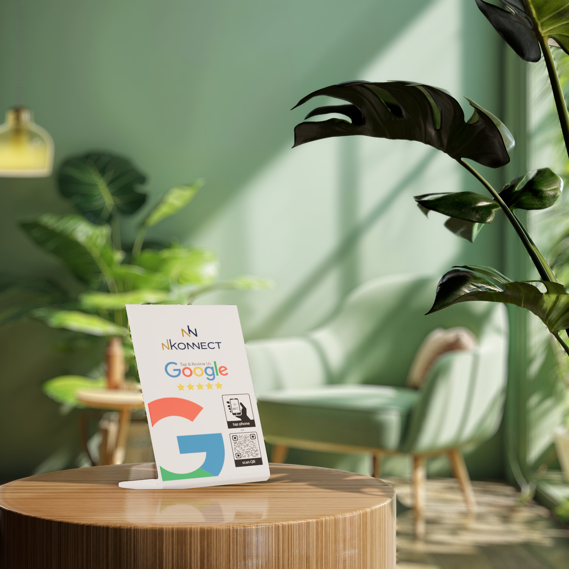Digital Google Review NFC Table Stand customisable