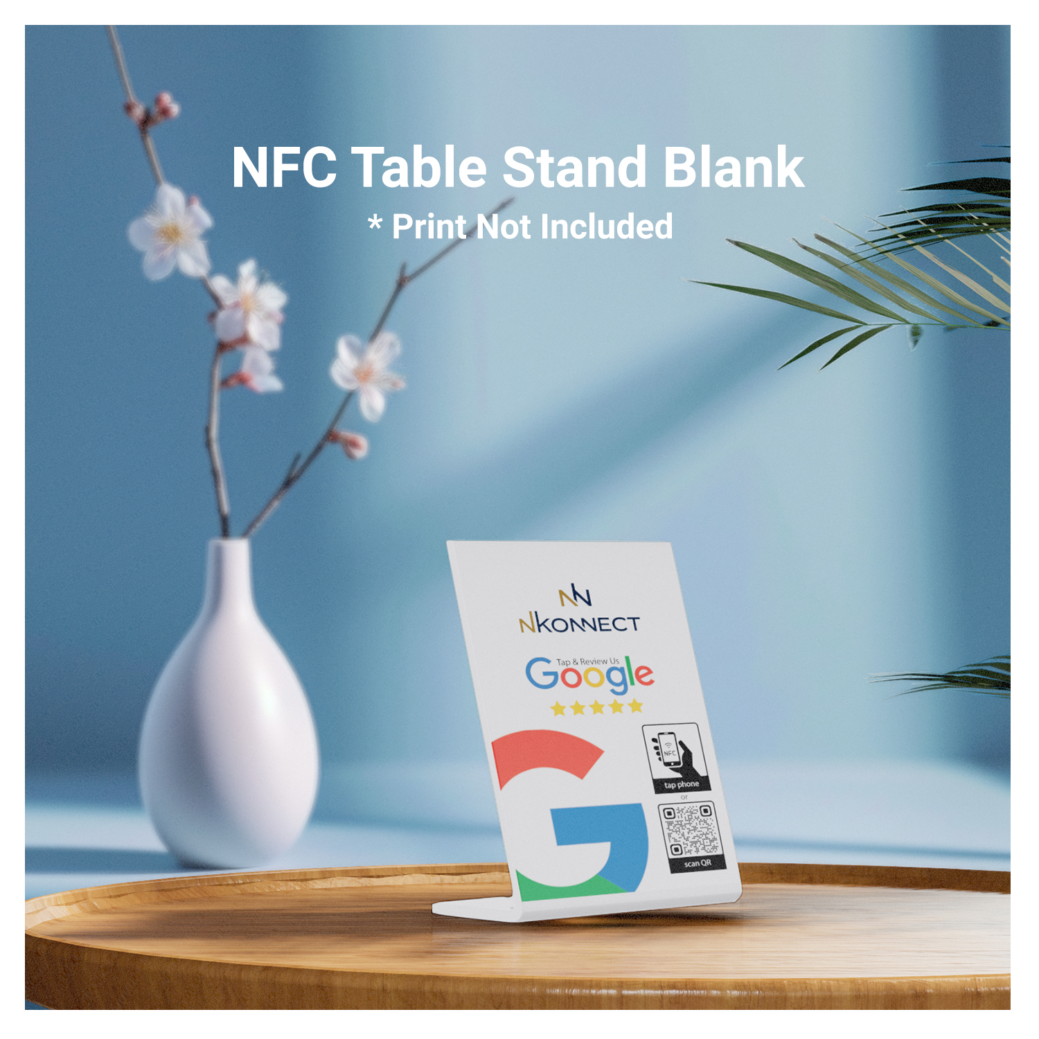 NFC Table Stand Blank White Customizable 13.56MHz NFC213 Chip 144 Bytes