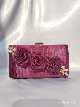 Ochre floral clutch 