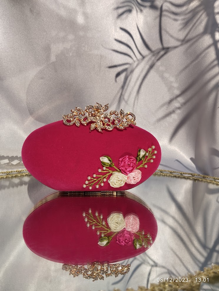 Floral flap clutch 