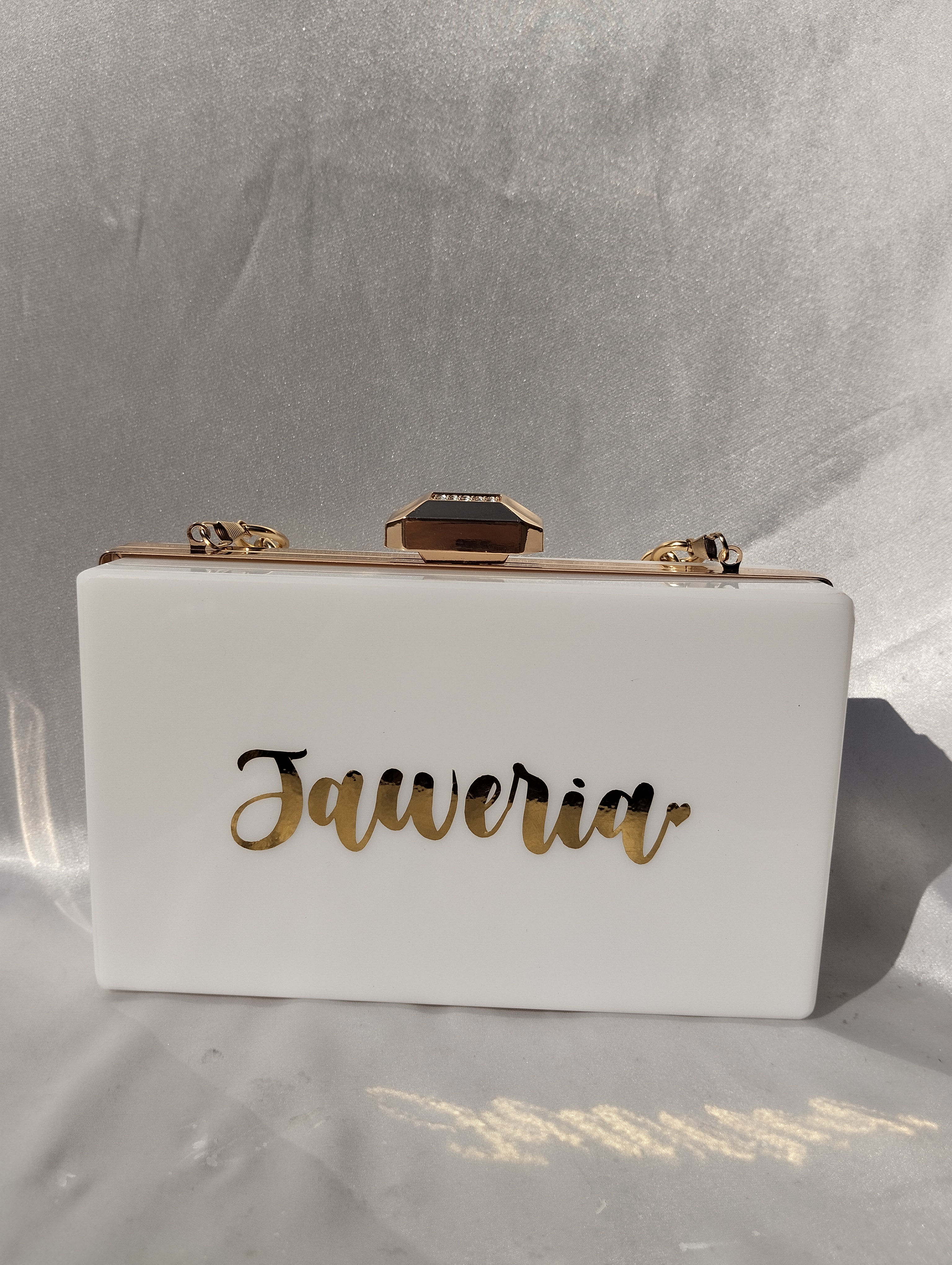 Personalized Acrylic Clutch White