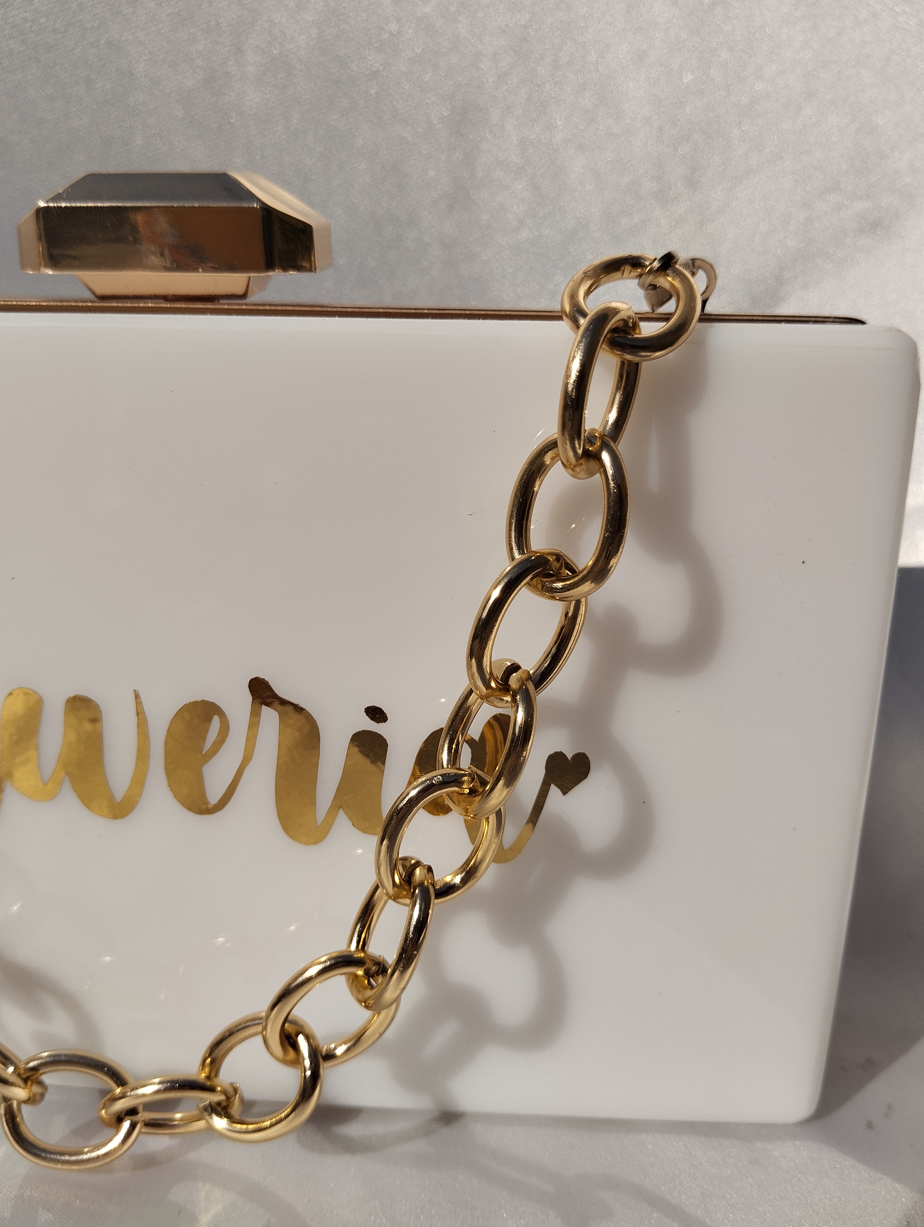 Personalized Acrylic Clutch White