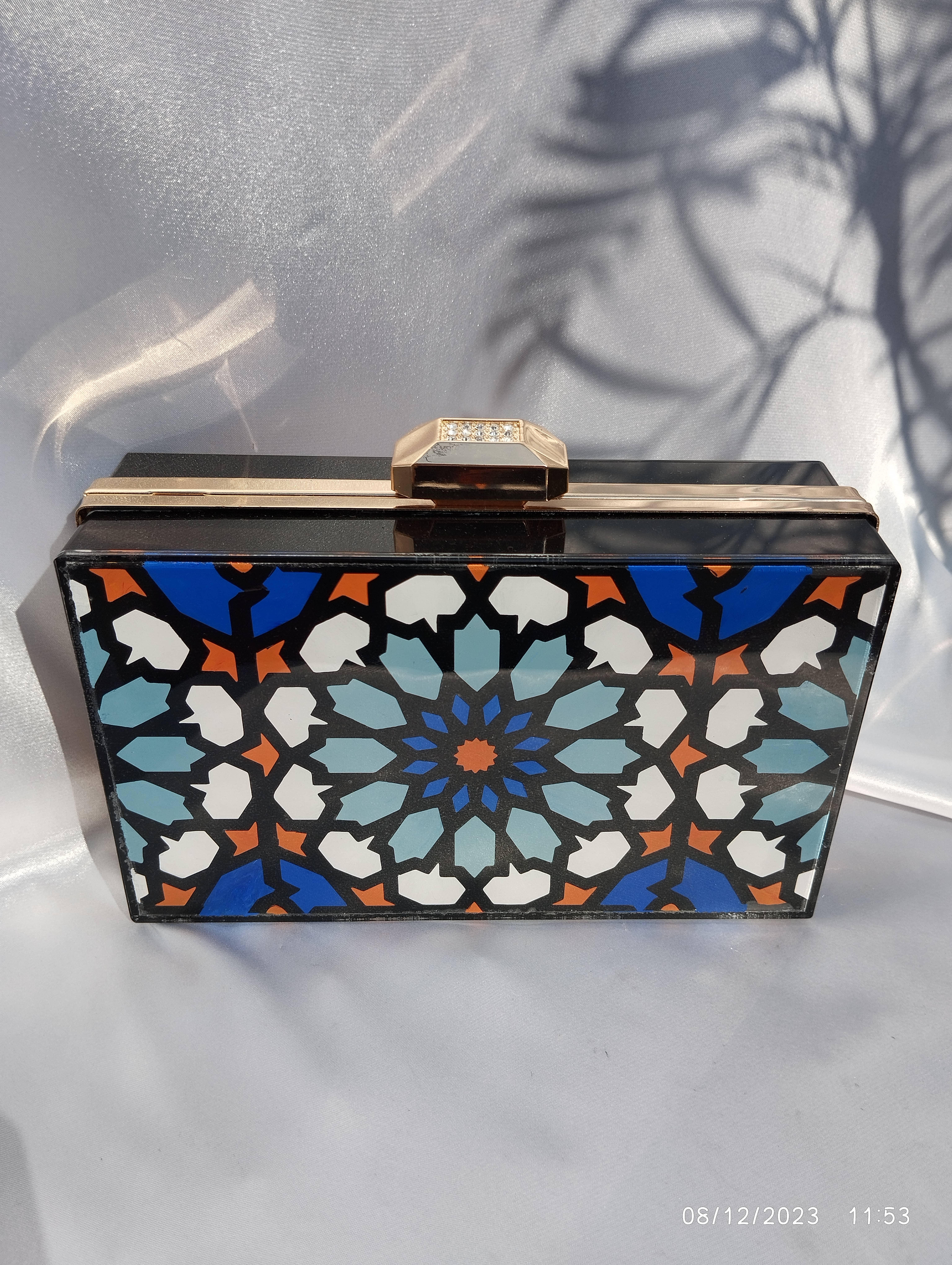 Hand Painted Acrylic Clutch 