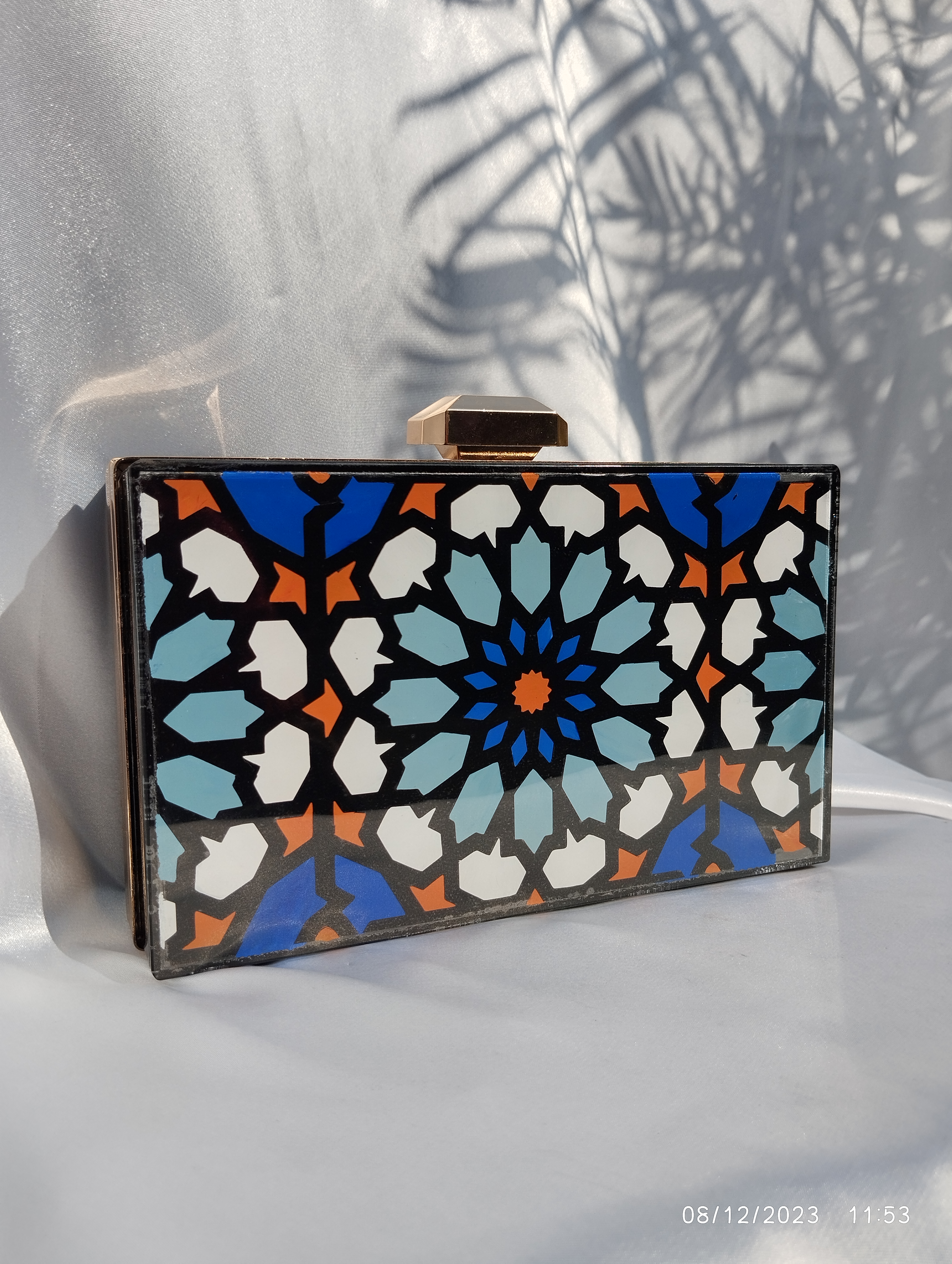 Hand Painted Acrylic Clutch 