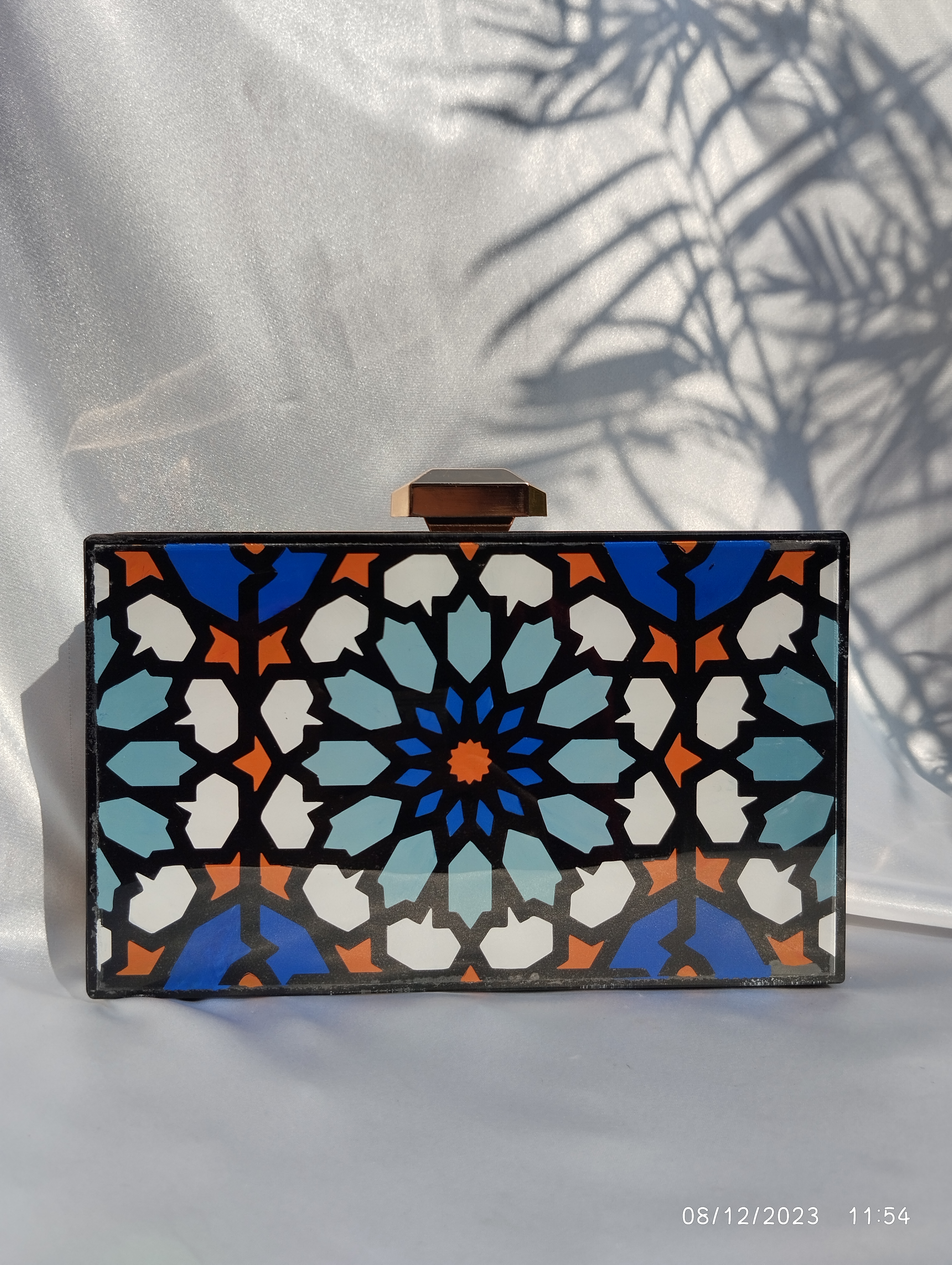 Hand Painted Acrylic Clutch 