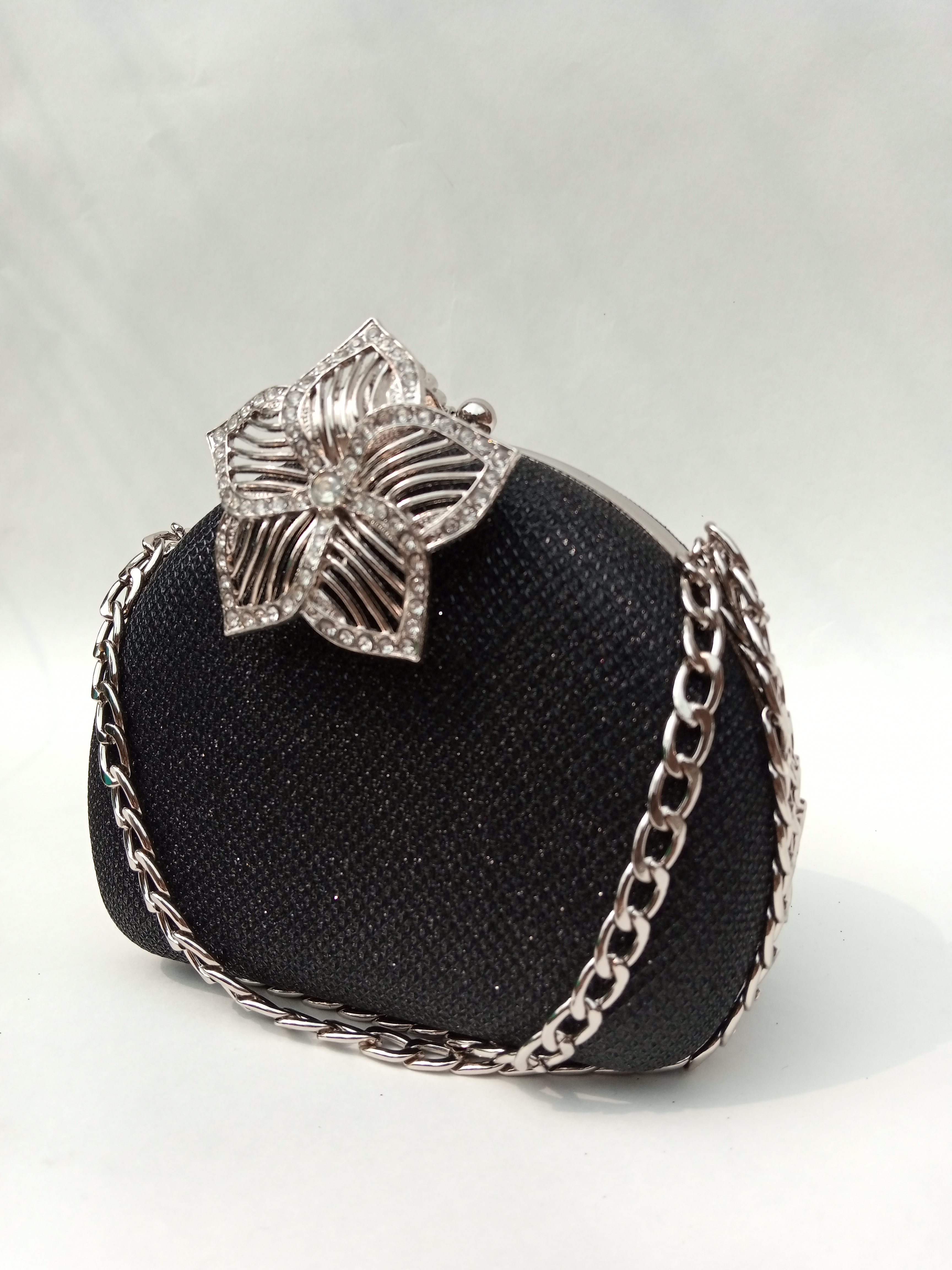 Silver Flower Clutch