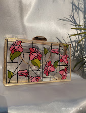 Hand-Painted Floral Acrylic Clutch