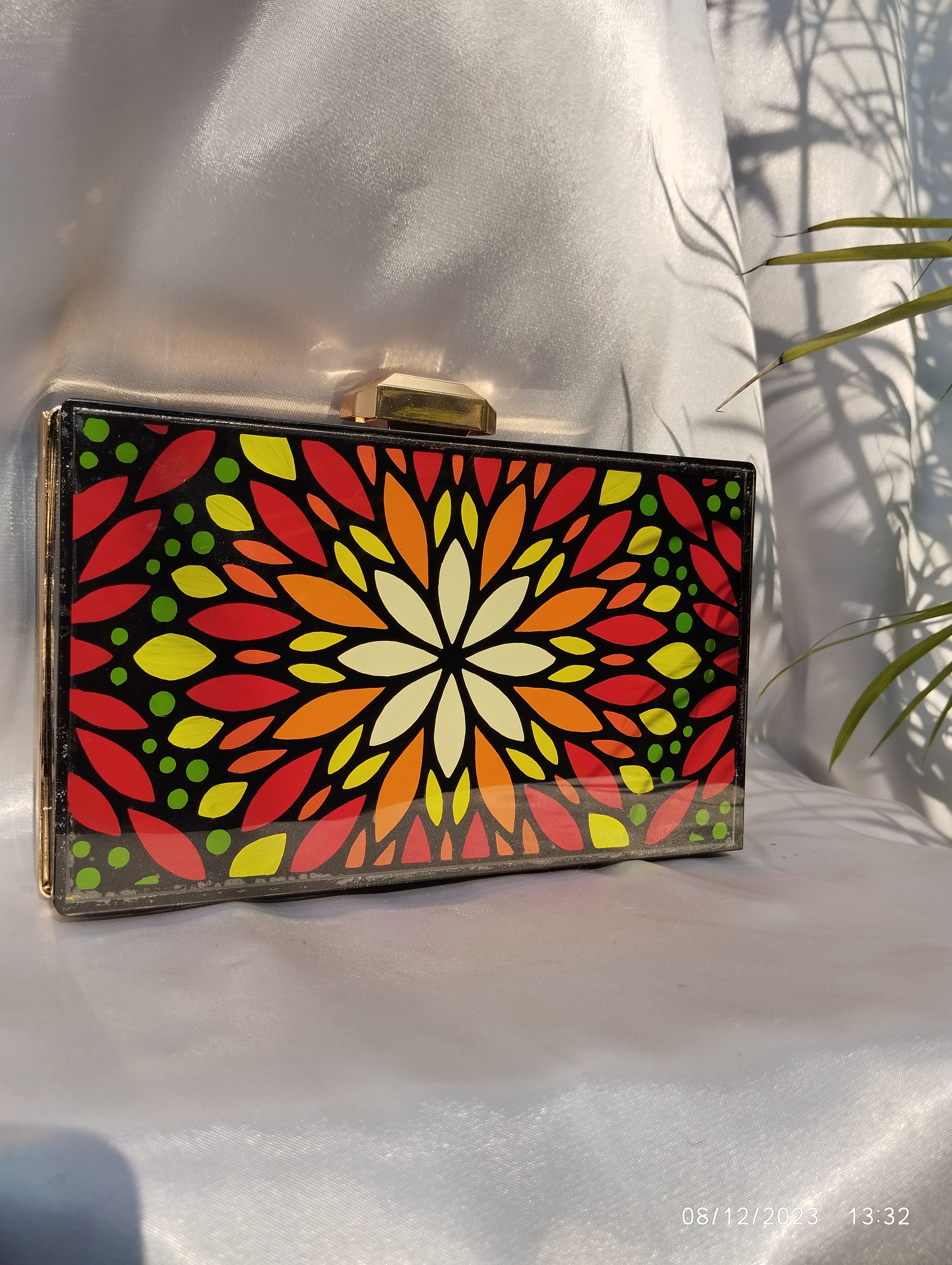 Hand-Painted Acrylic Clutch