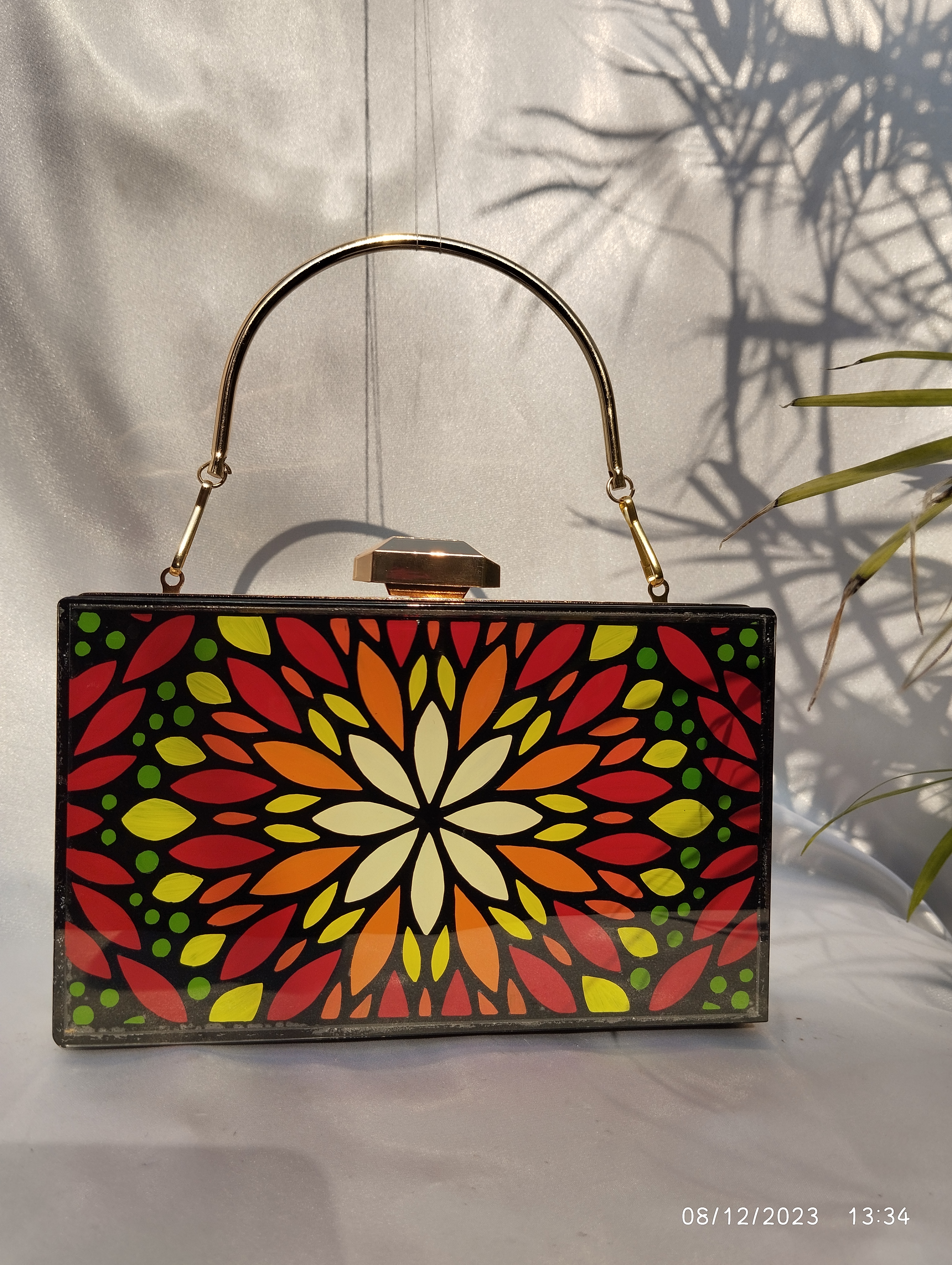 Hand-Painted Acrylic Clutch