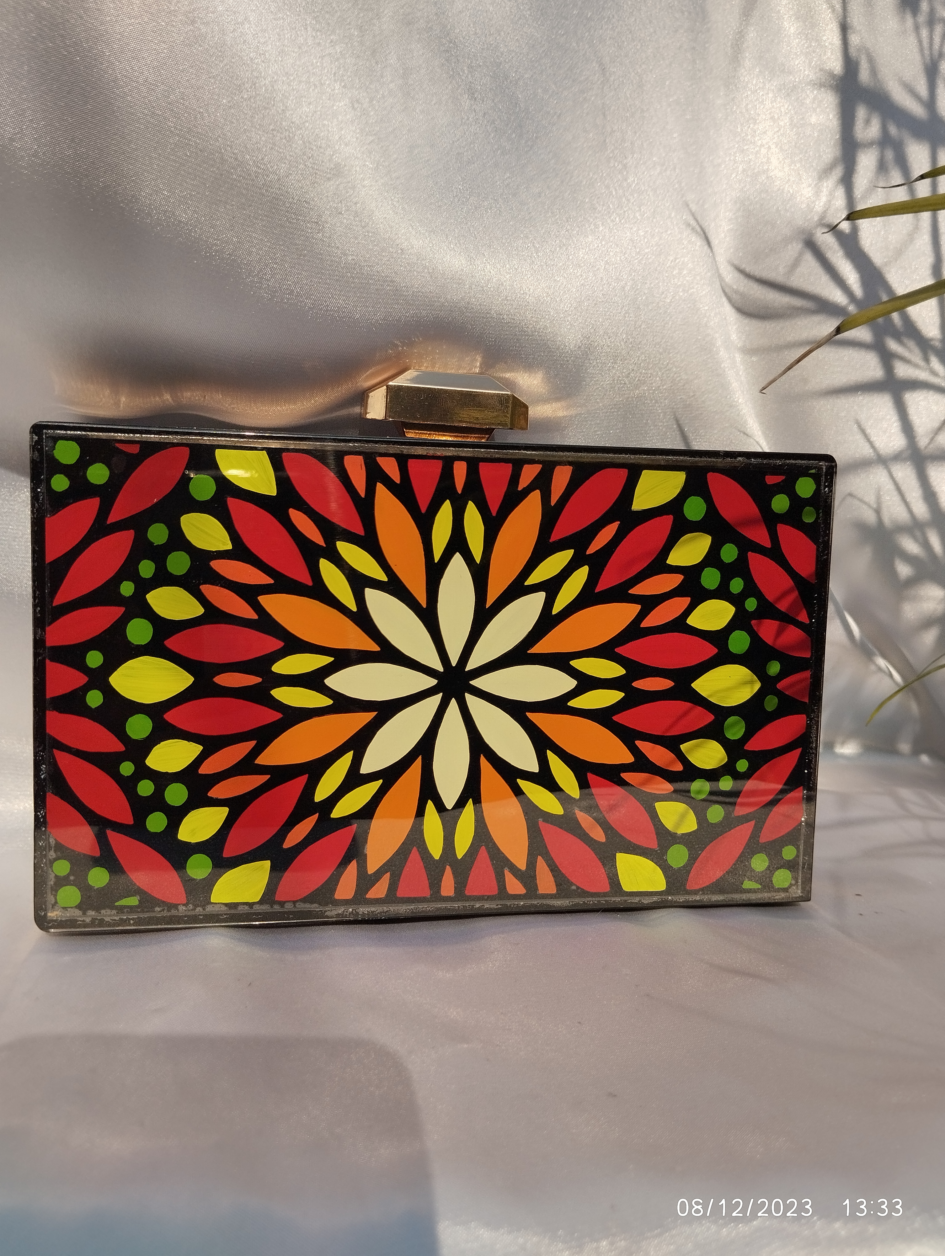Hand-Painted Acrylic Clutch