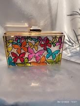 Painted Butterfly Acrylic Clutch