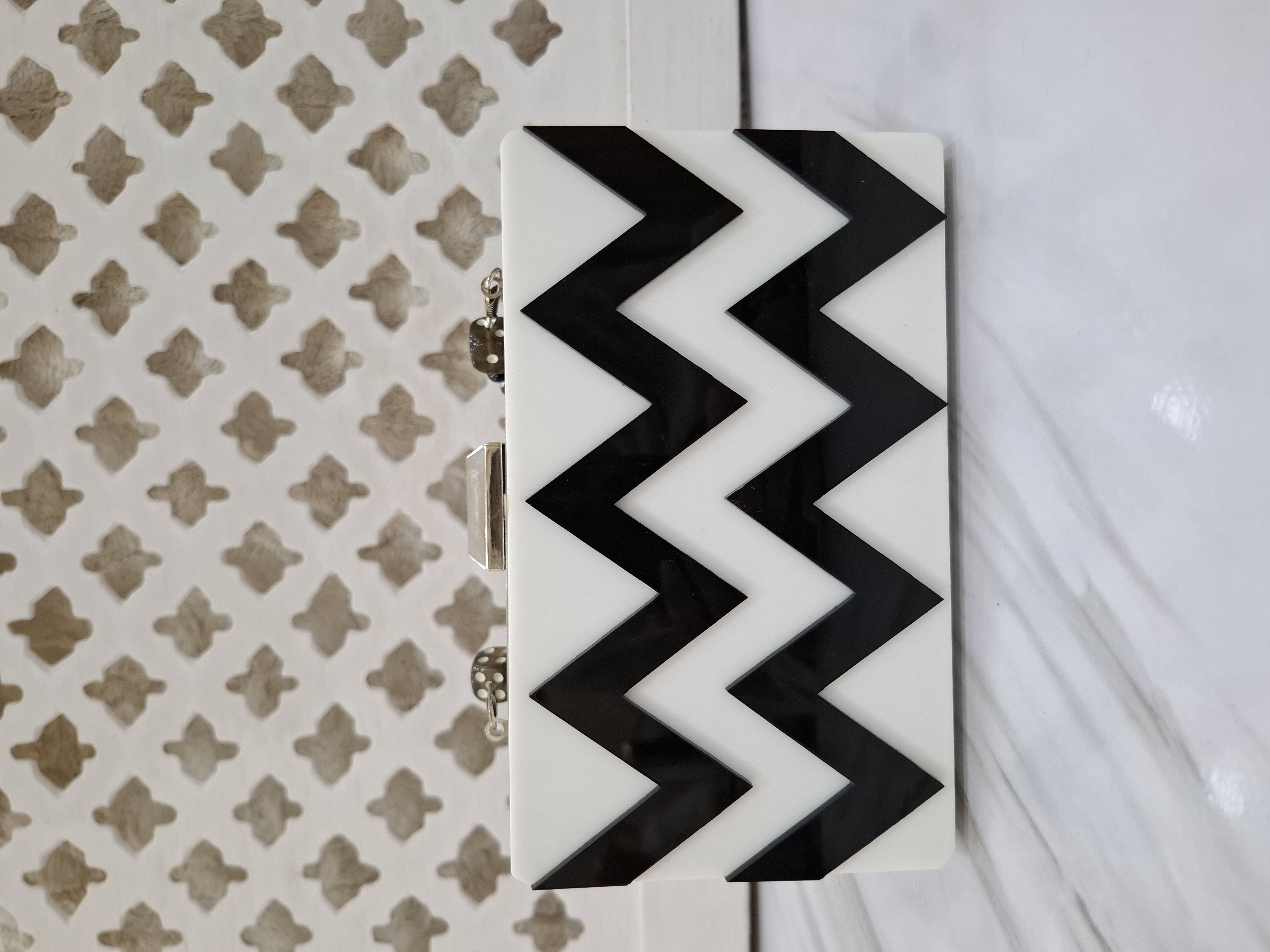 Zig Zag Acrylic clutch