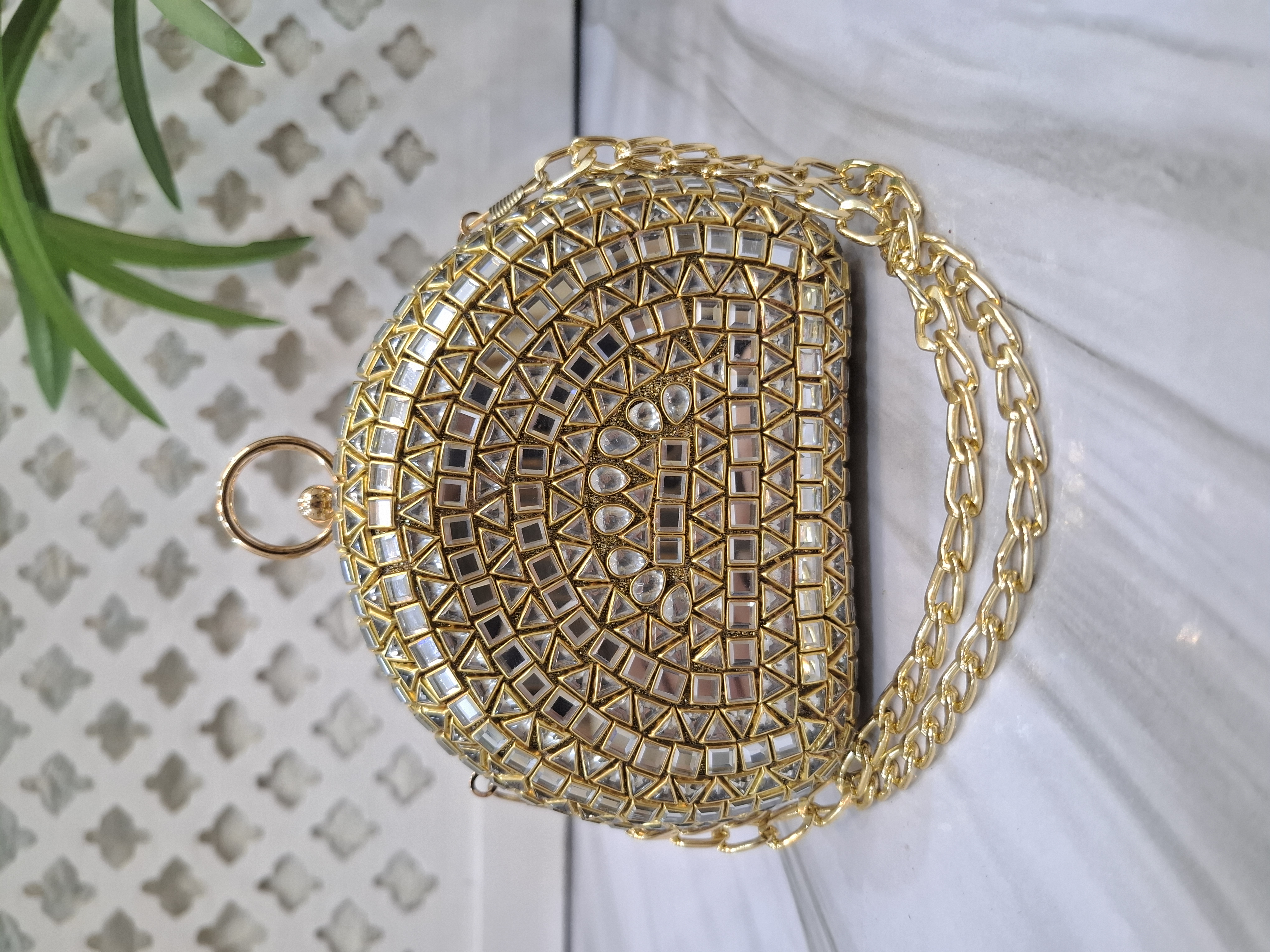 Basic Kundan party Clutch