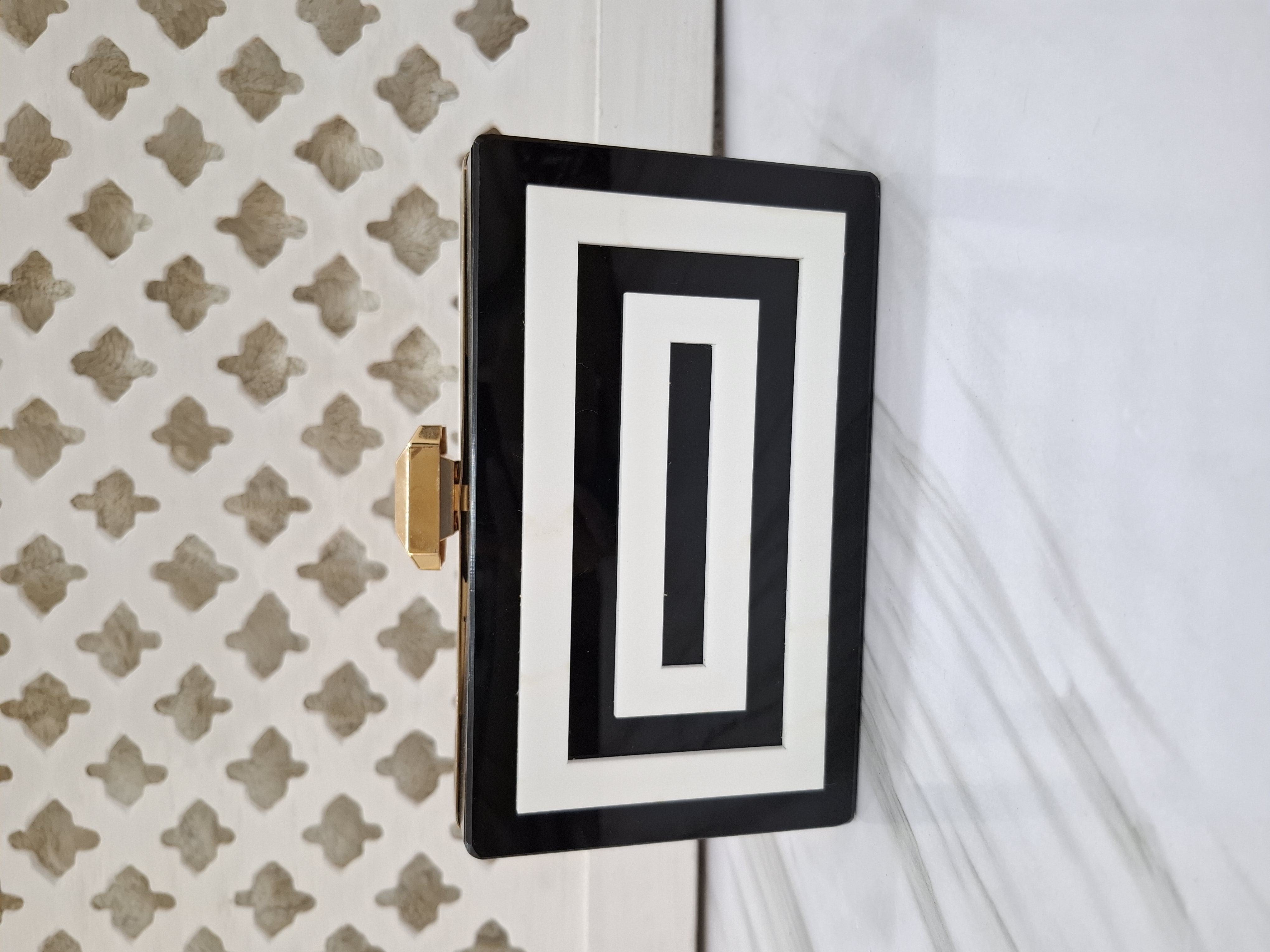 B/w Acrylic clutch 