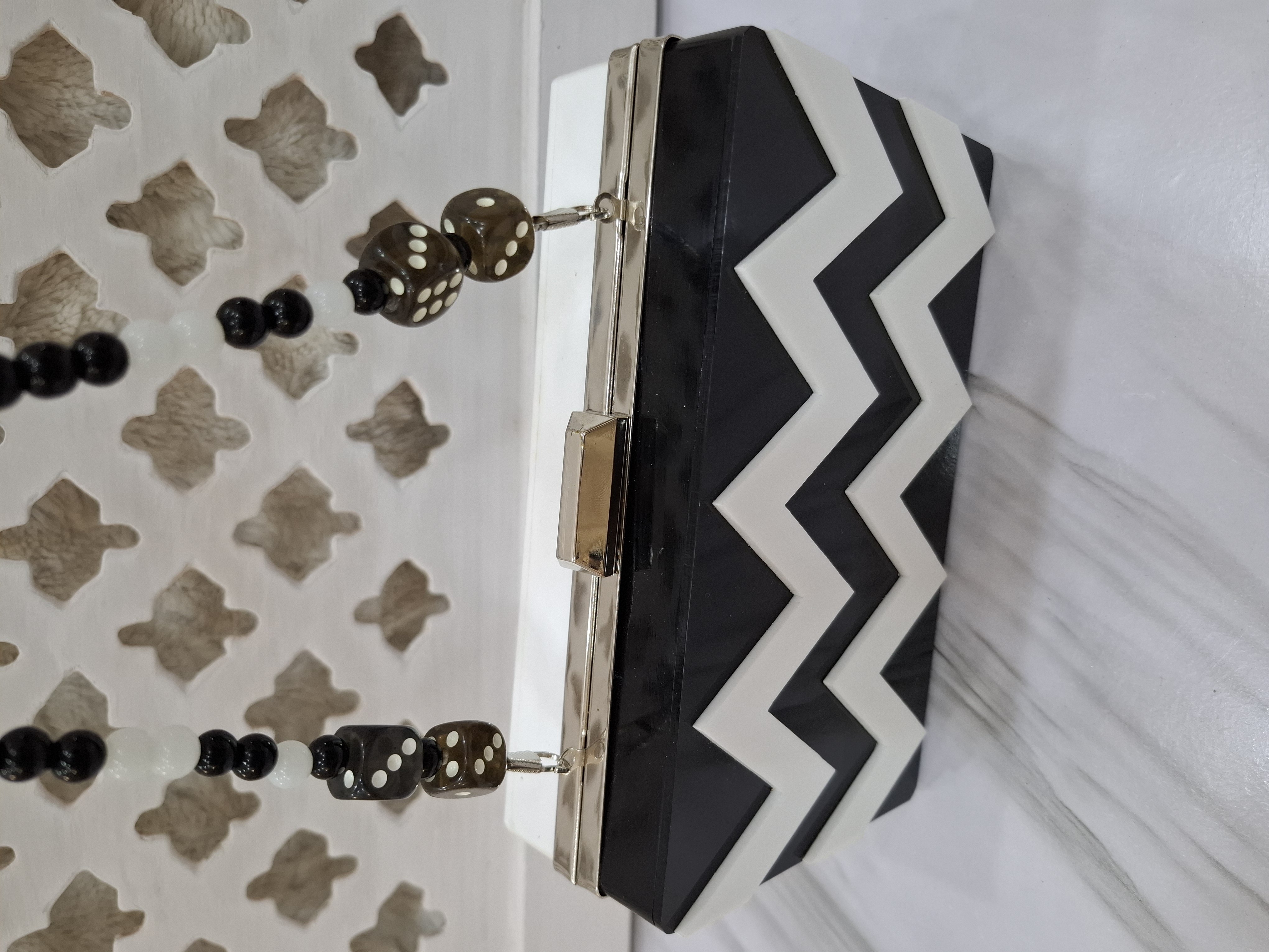 Zig Zag Acrylic clutch
