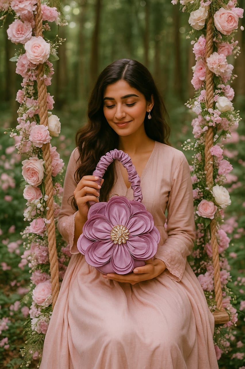 Orchid Floral Clutch