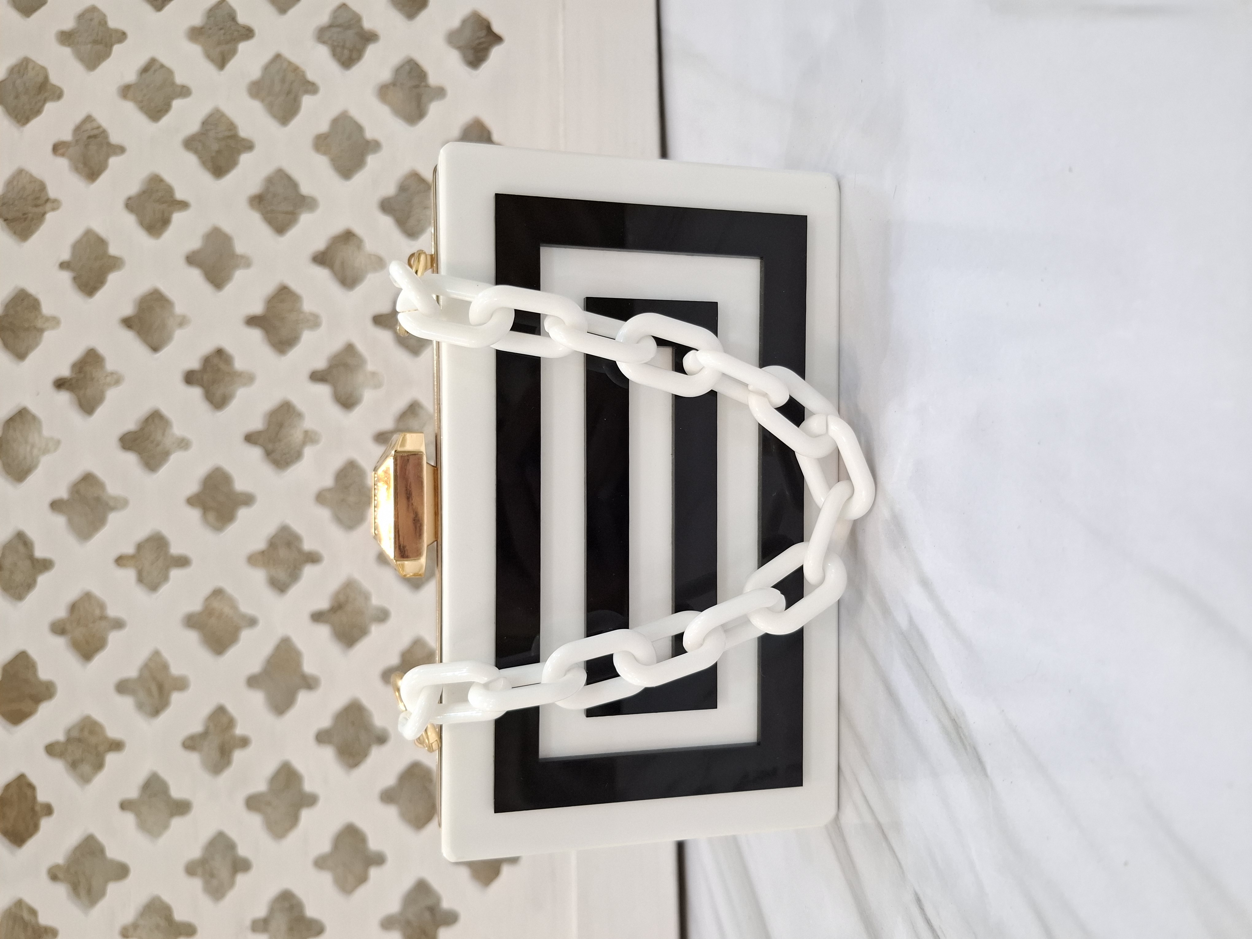 B/w Acrylic clutch 