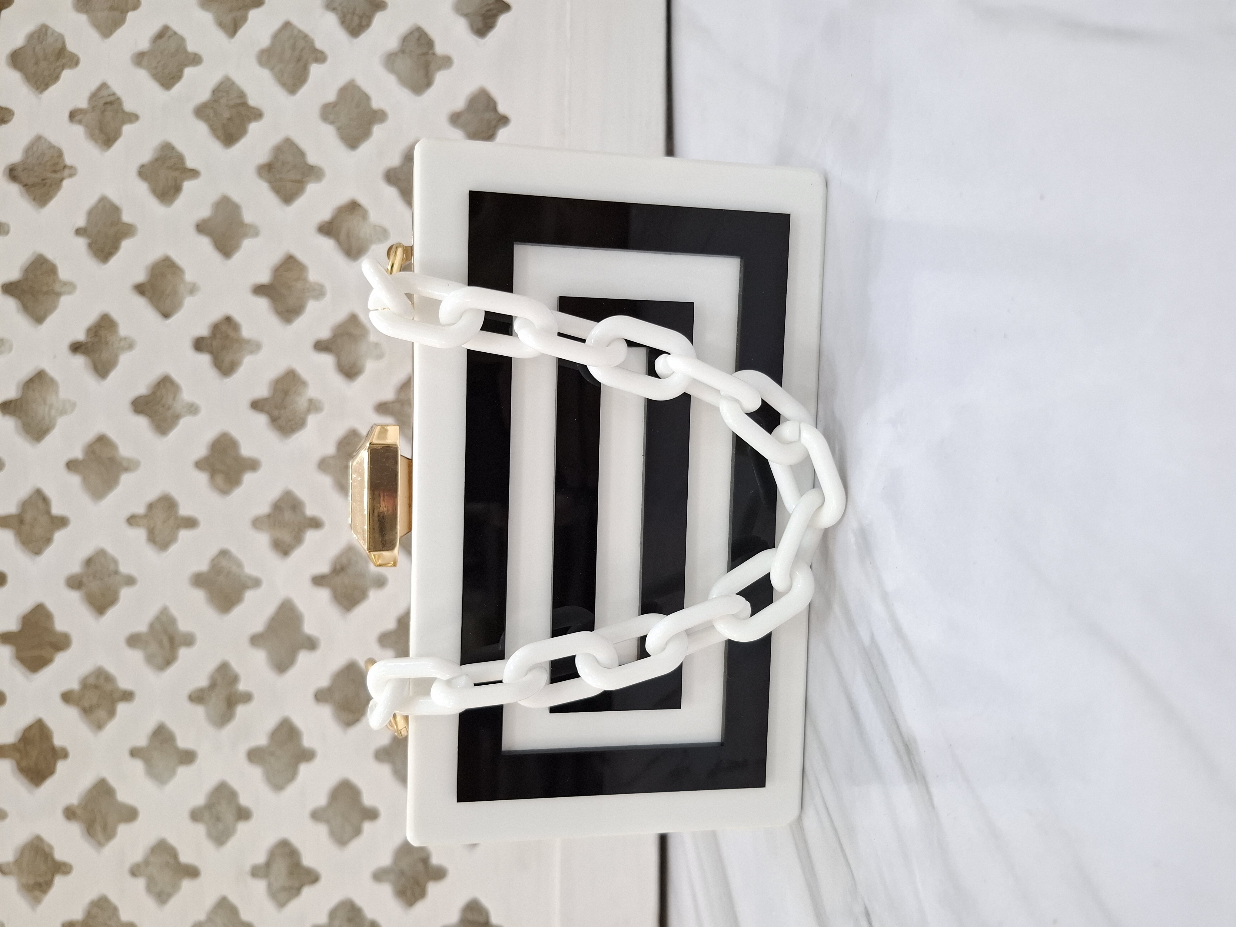 B/w Acrylic clutch 