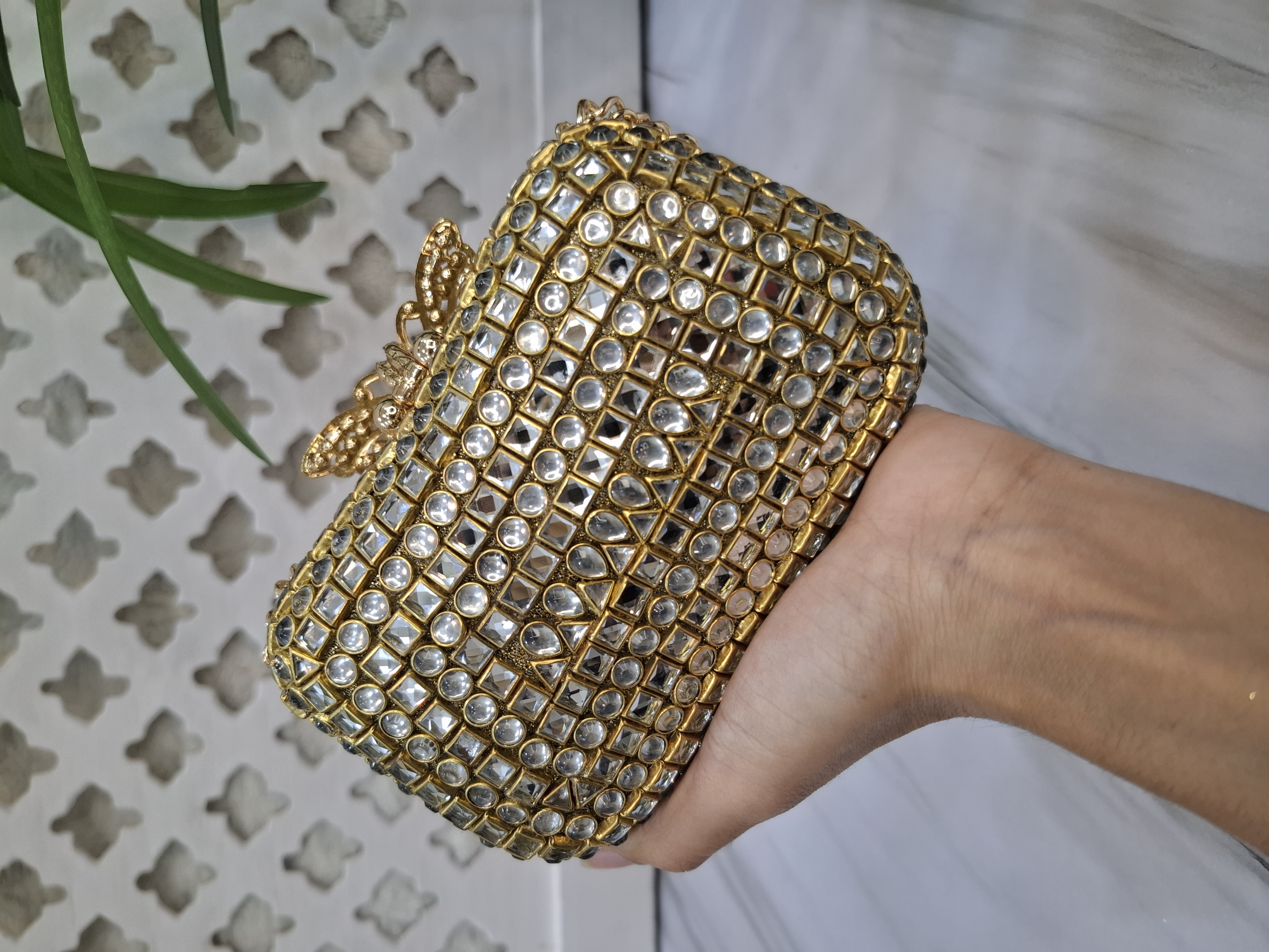 Butterfly Basic kundan Clutch