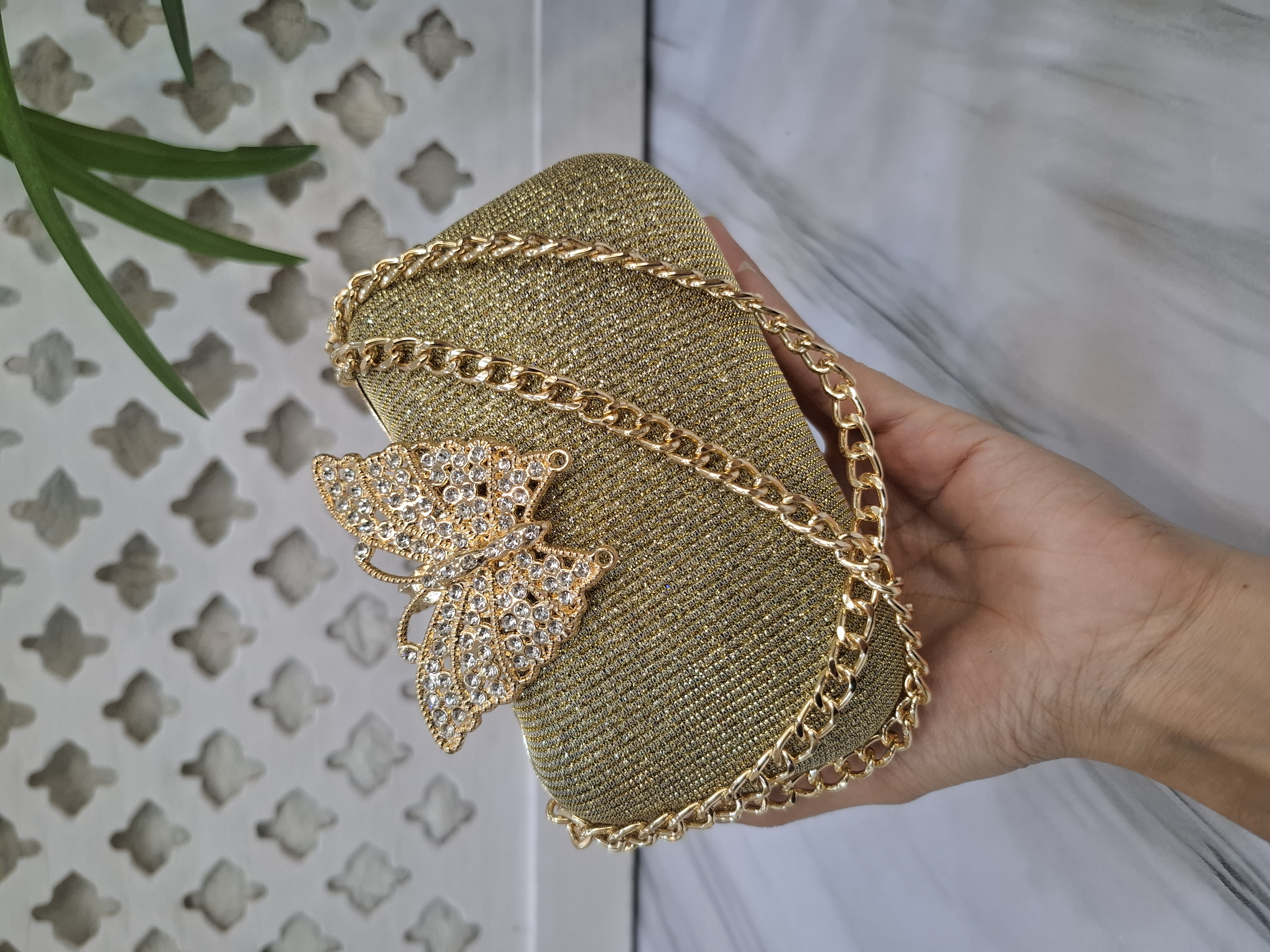 Butterfly Basic kundan Clutch