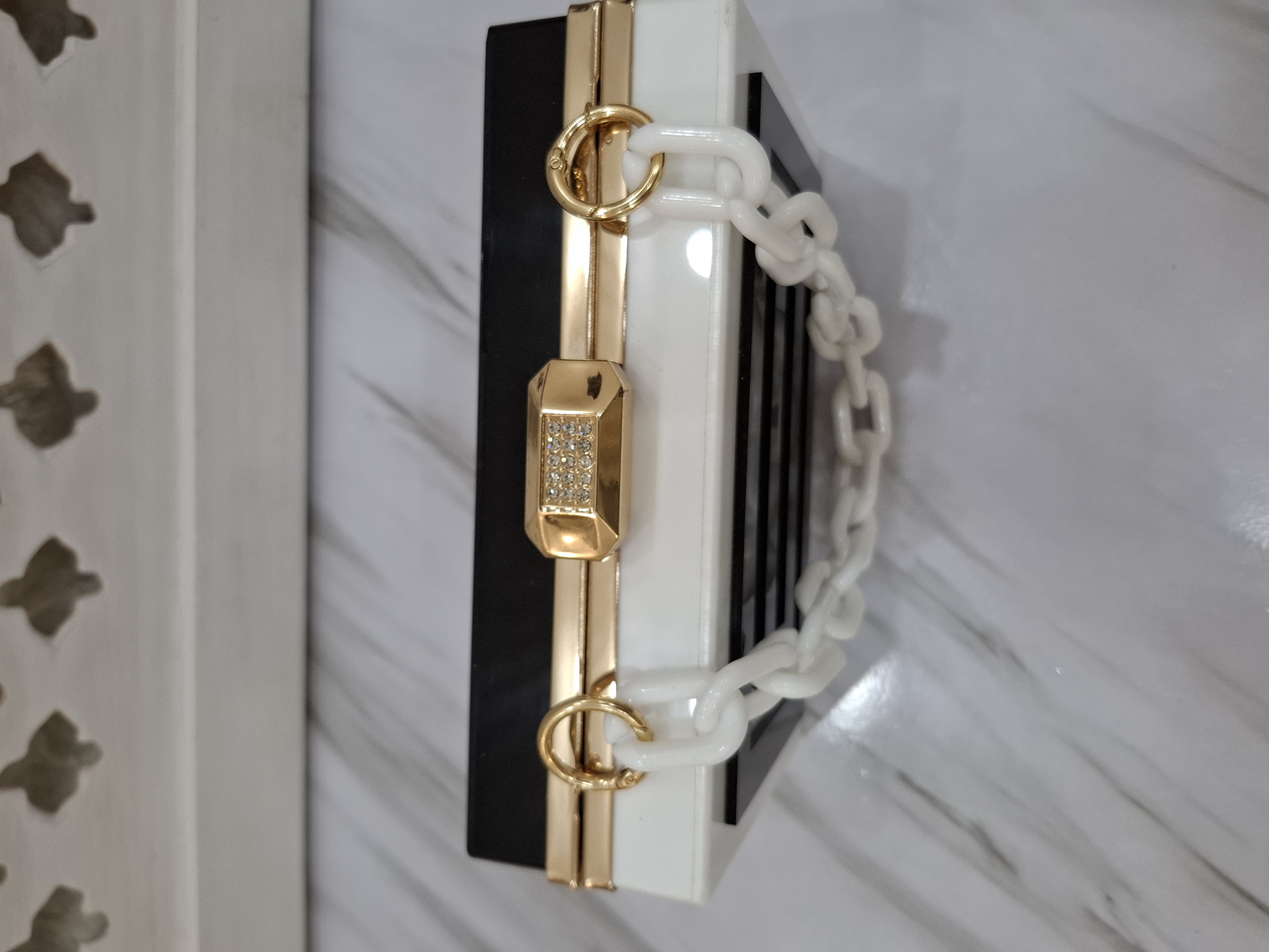B/w Acrylic clutch 