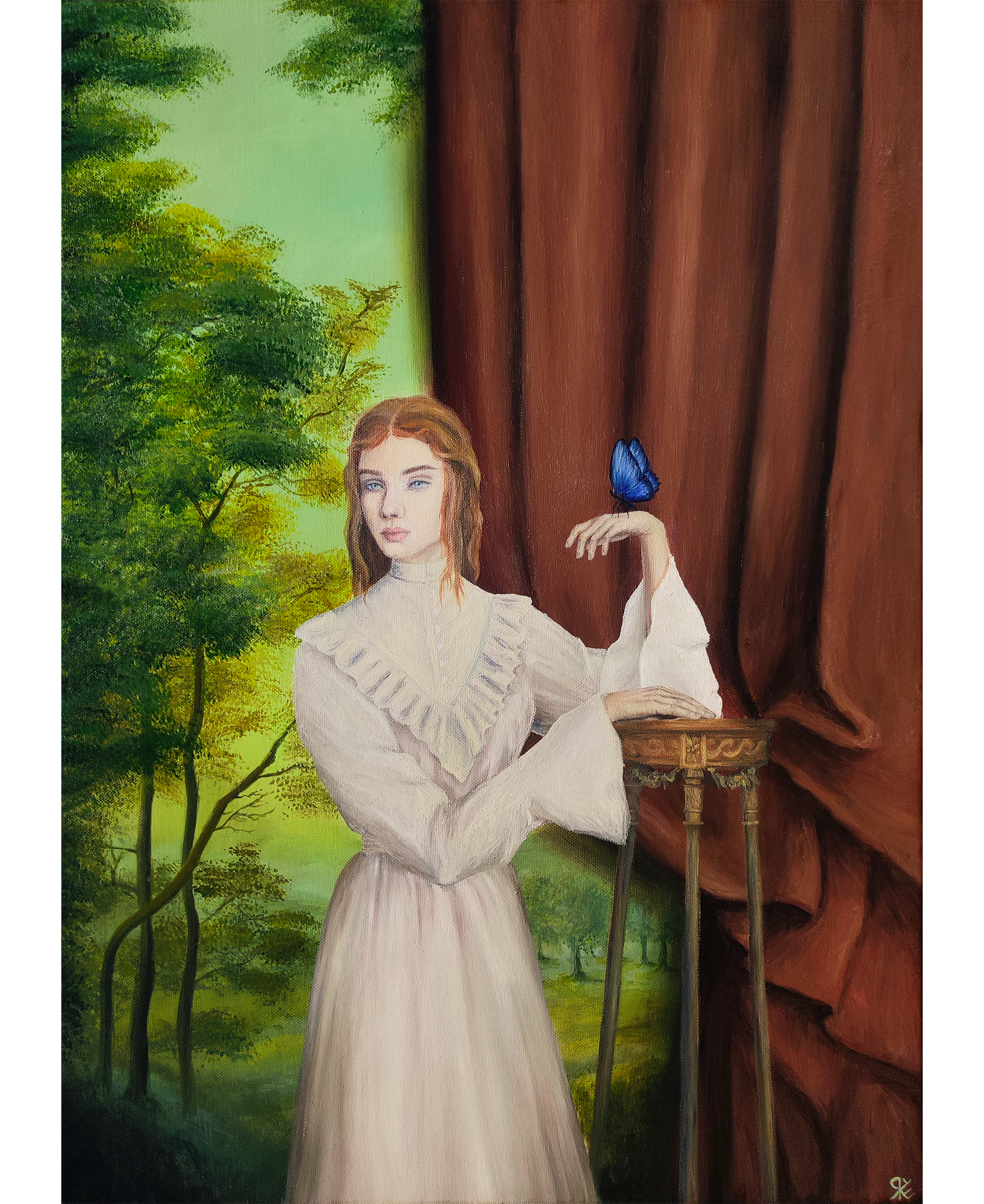 Lady with the butterfly (print)