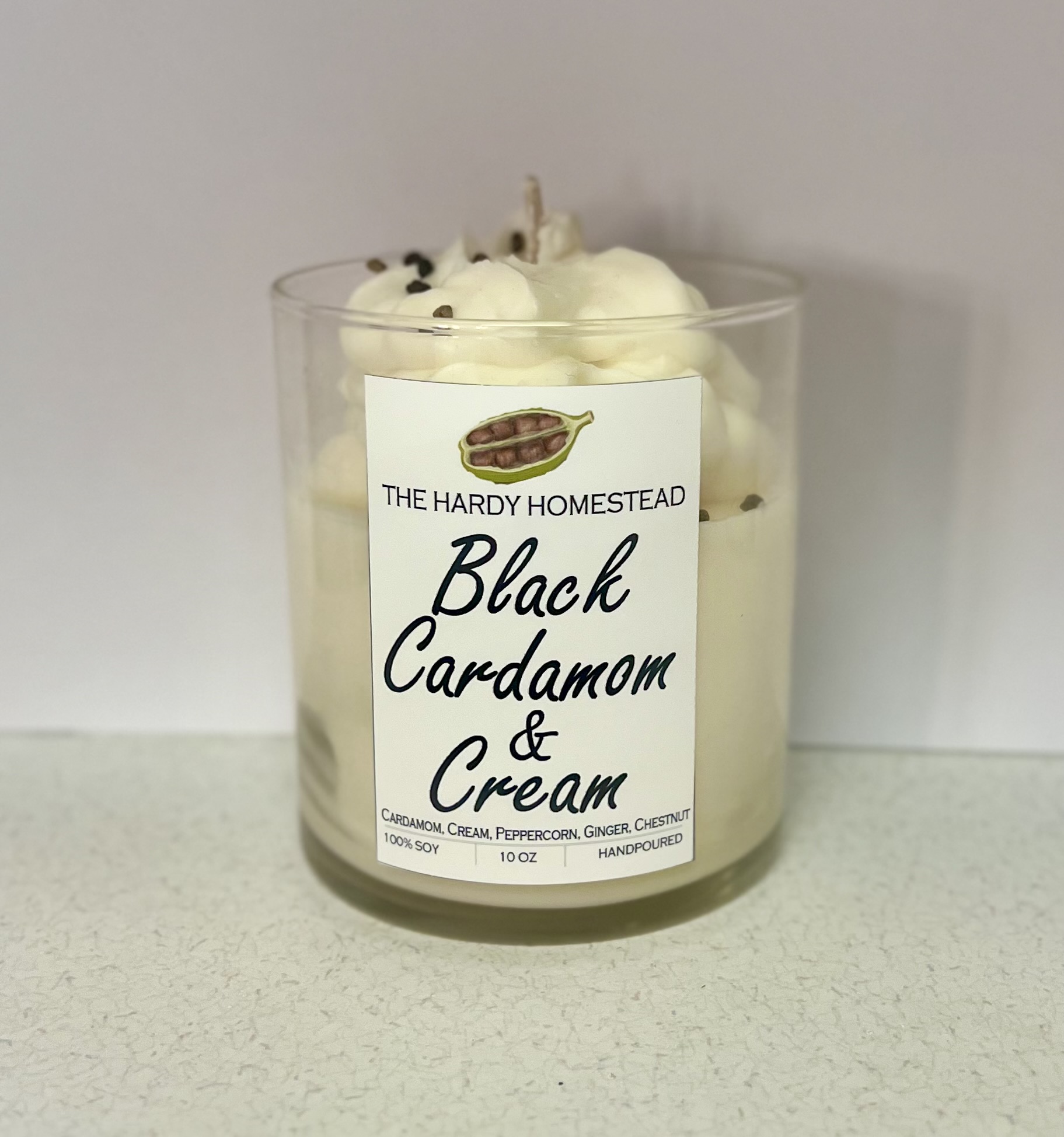 Black Cardamon & Cream Soy Candle