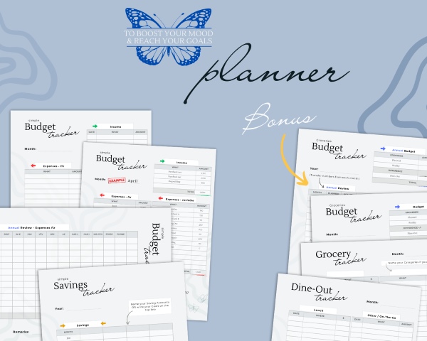 Monthly Budget Planner + Bonus - Printable (Letter Size)