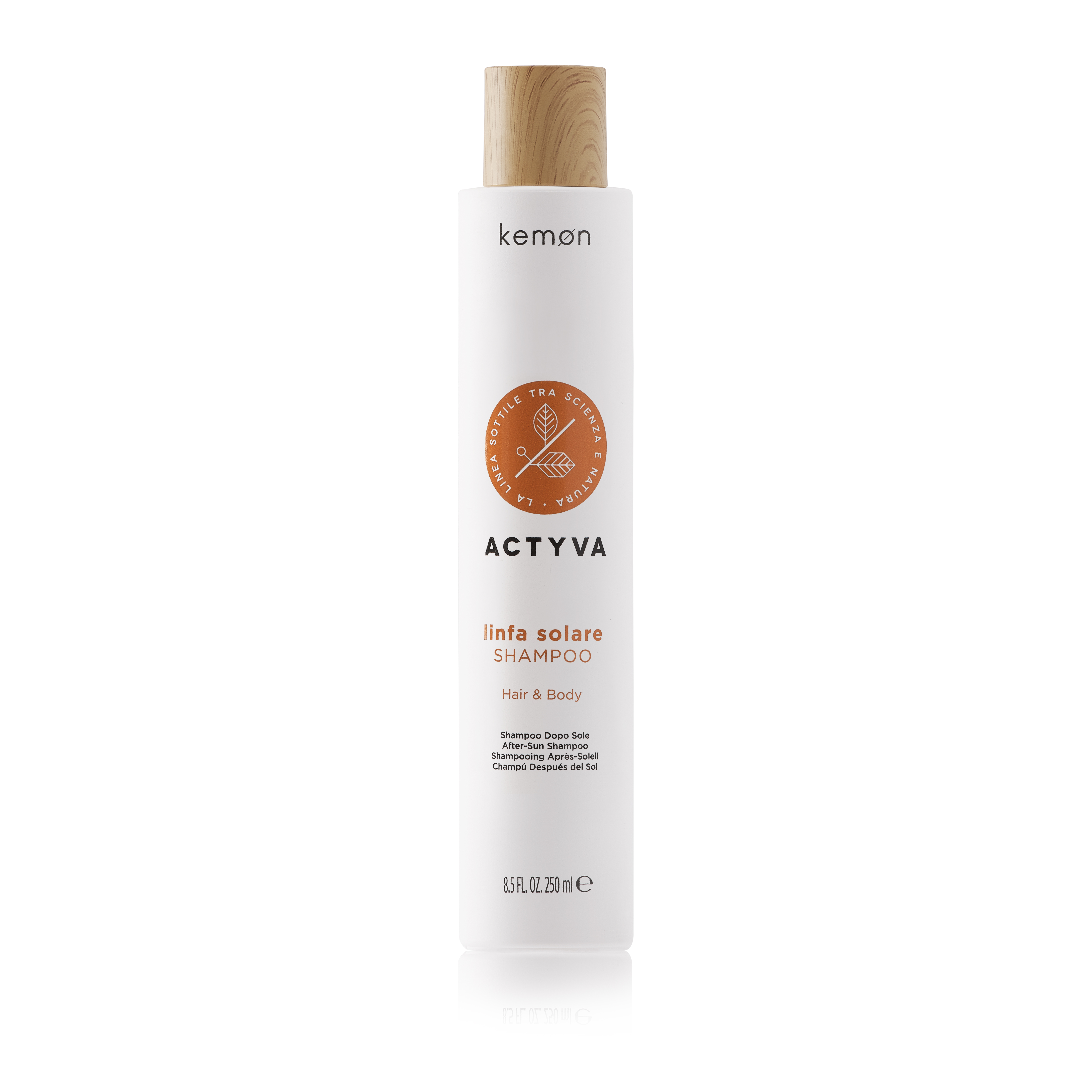 KEMON ACTYVA LIMFA SOLARE Drėkinamasis šampūnas plaukams ir kūnui, 250ml