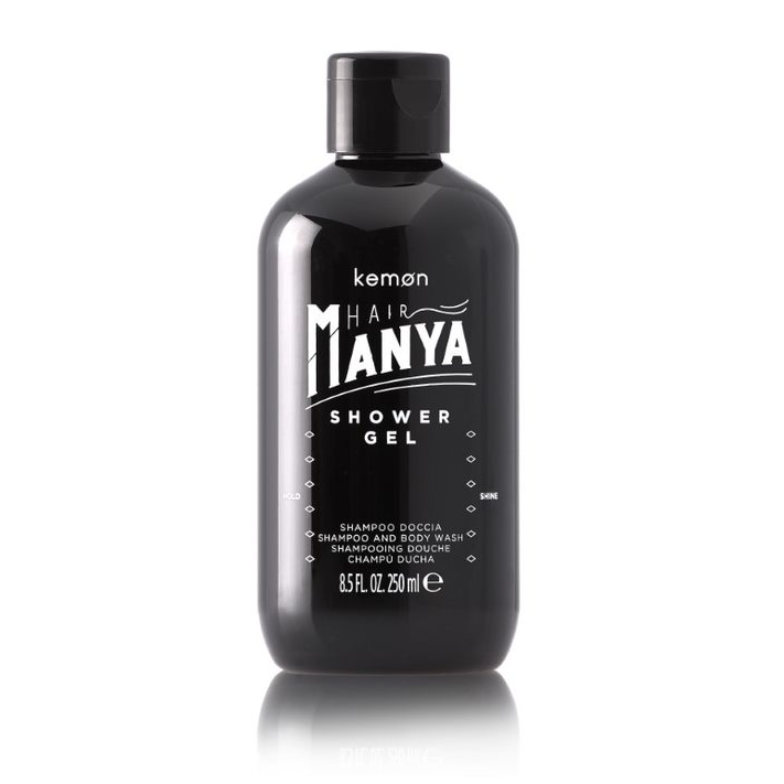 KEMON Hair Manya Shower Gel - Šampūnas ir prausiamoji kūno želė vyrams, 250 ml