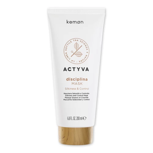 KEMON ACTYVA Disciplina Mask Velian - Šilko švelnumo suteikianti kaukė nepaklusniems plaukams, 200 ml