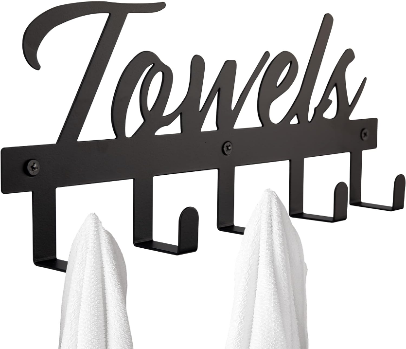Aesthetic Bathroom Towel Rack for Wall Mount – Space Saving and Easy to Install Towel Holder Hooks - The Perfect Addition to Your Bathroom Decor