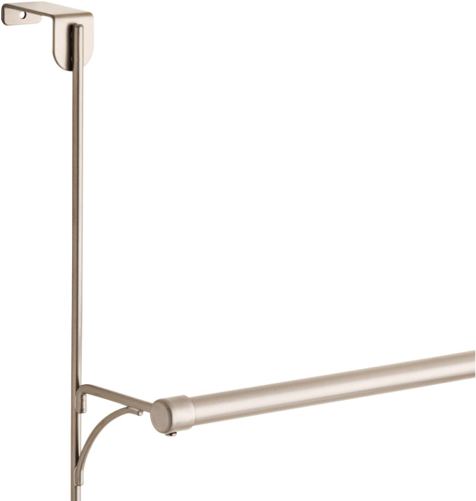 Over The Door Triple Towel Rack with Hooks, Satin Nickel -bathroom Towel Holder, -bathroom Accessories, 193153-FN 18.66 x 8.27 x 24.57 Inches