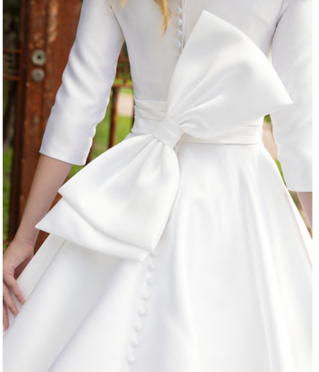 vestido noiva minimalista, inspiração princesa. Em zibeline branca.
