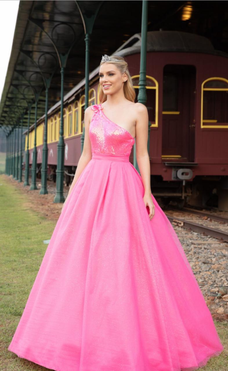 Macaquinho e saia longa removível (ROSA FLÚOR).