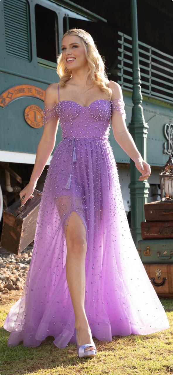 Macaquinho e saia longa removível (LILÁS).