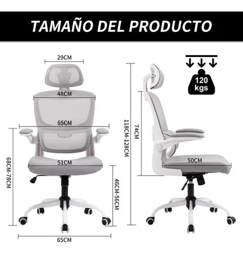 SILLA DE OFICINA RUSI GREY 