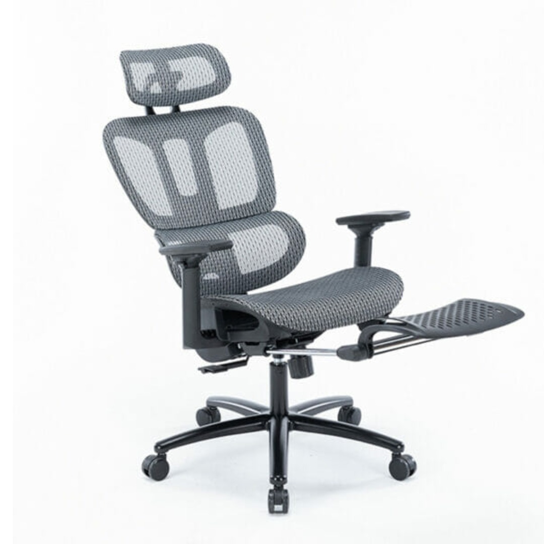 Silla Ejecutiva Nexus En Mesh Gris Con Descansa Pies