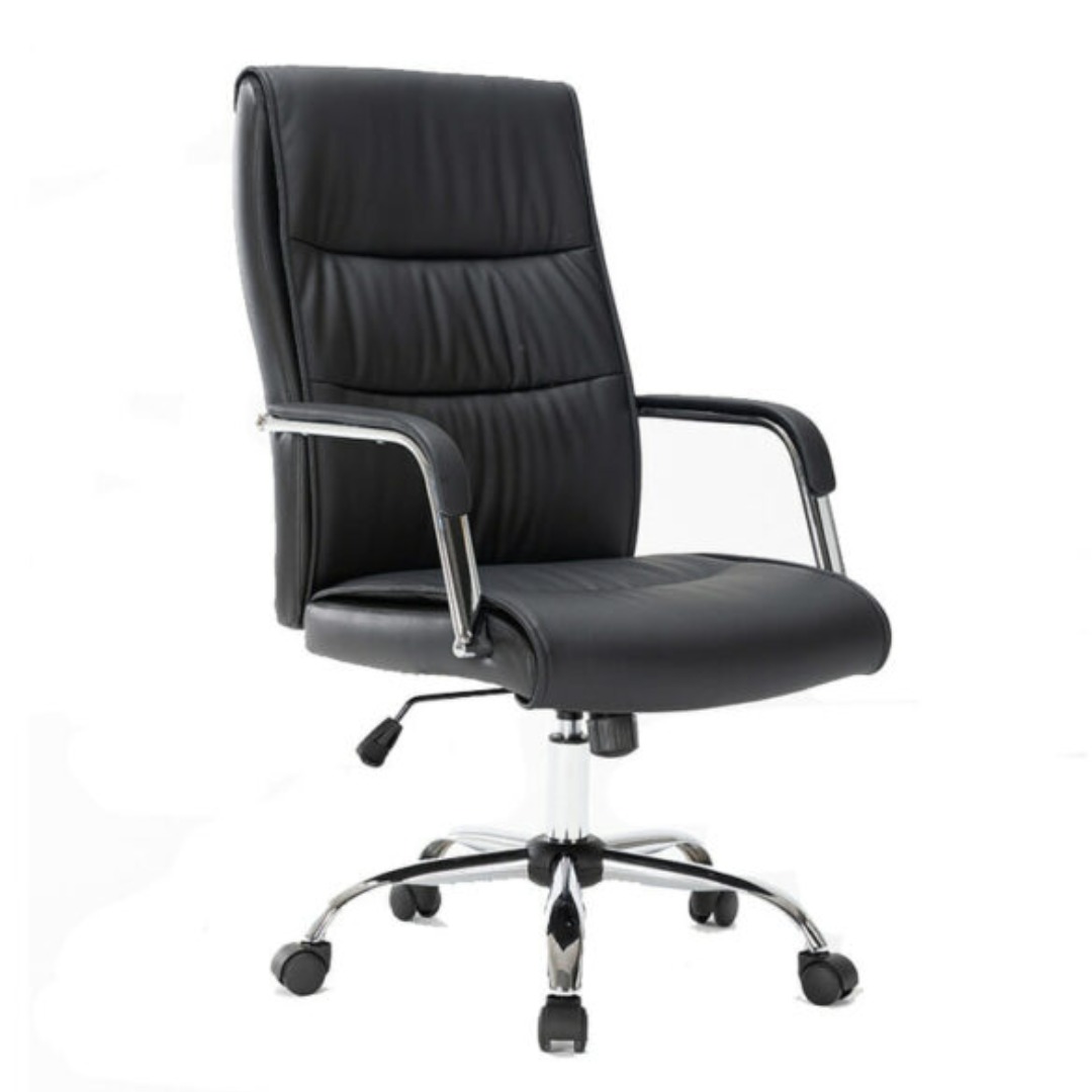 Sillon Ejecutivo Magnus Piel Base Cromada 