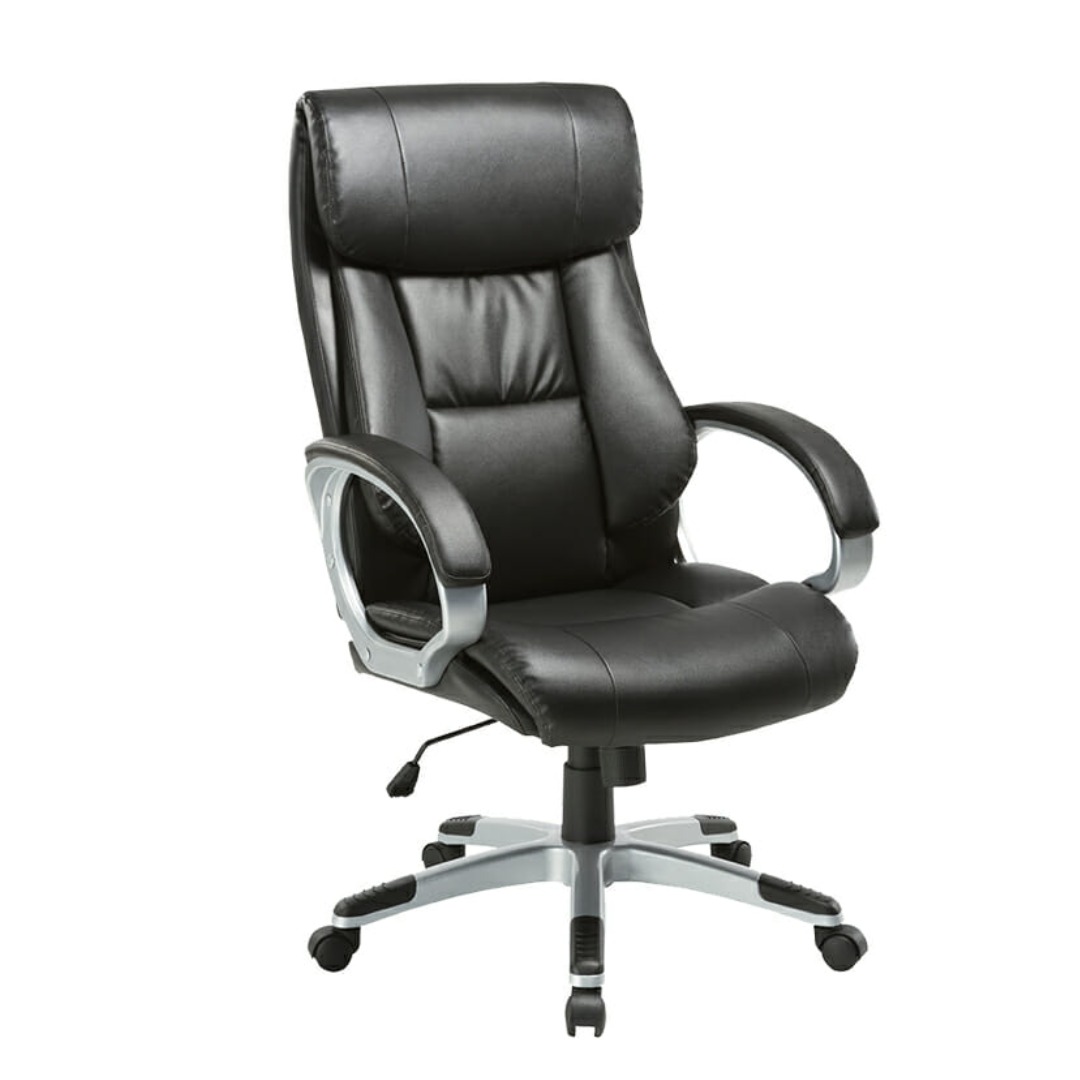 Sillon Ejecutivo Milan Con Brazos Vinil Negro