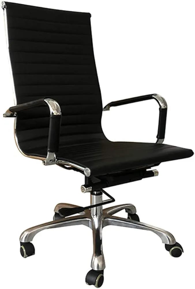 Silla Ejecutiva Vista Vinipiel Negra Base Cromada