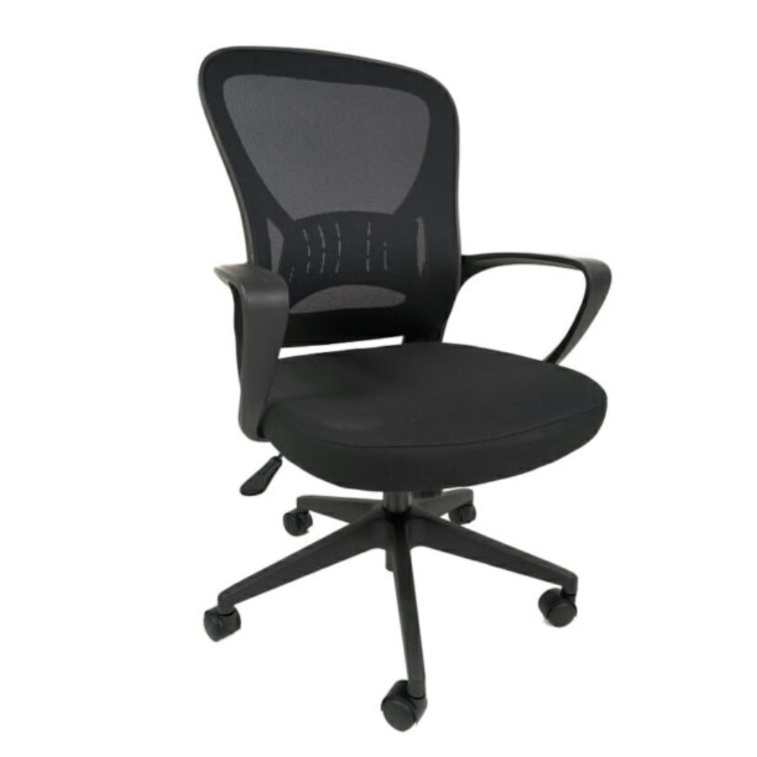Silla Operativa E104 Mesh Y Tela Color Negro
