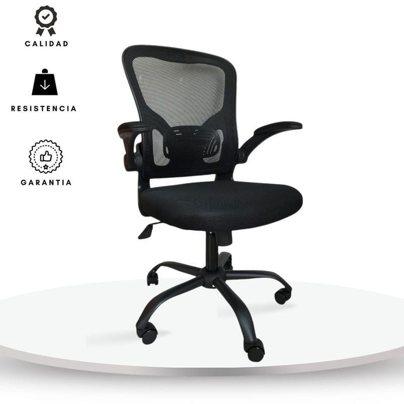 Silla Operativa E104 Mesh Y Tela Color Negro