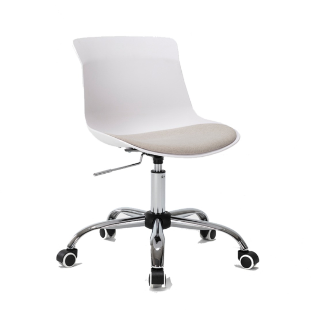 SILLA OPERATIVA EAMES ACOLCHONADA BLANCO