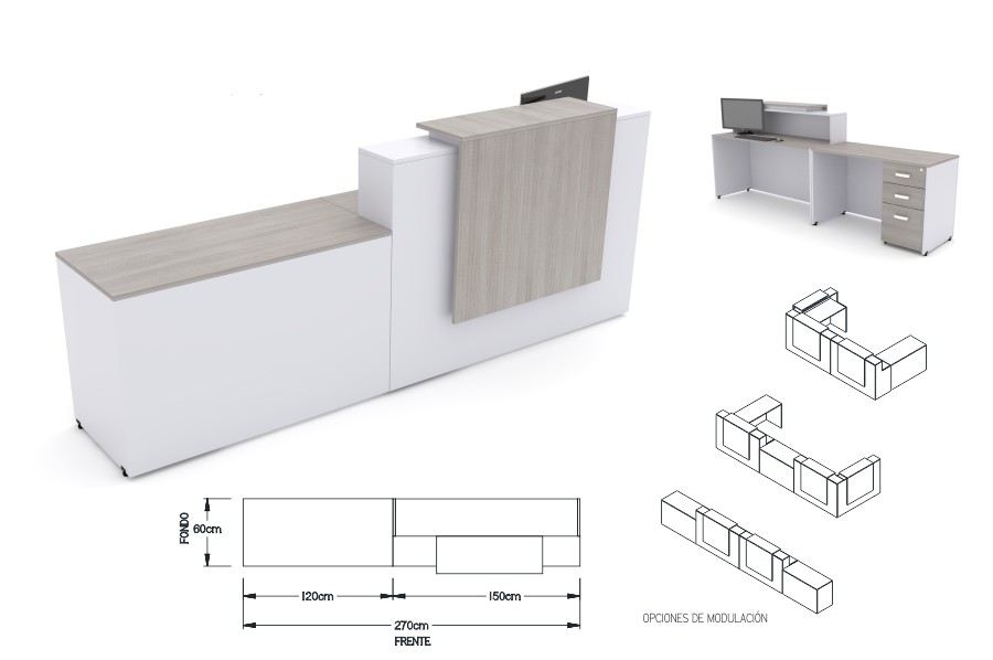 Modulo de recepción LOGAN 300cm 